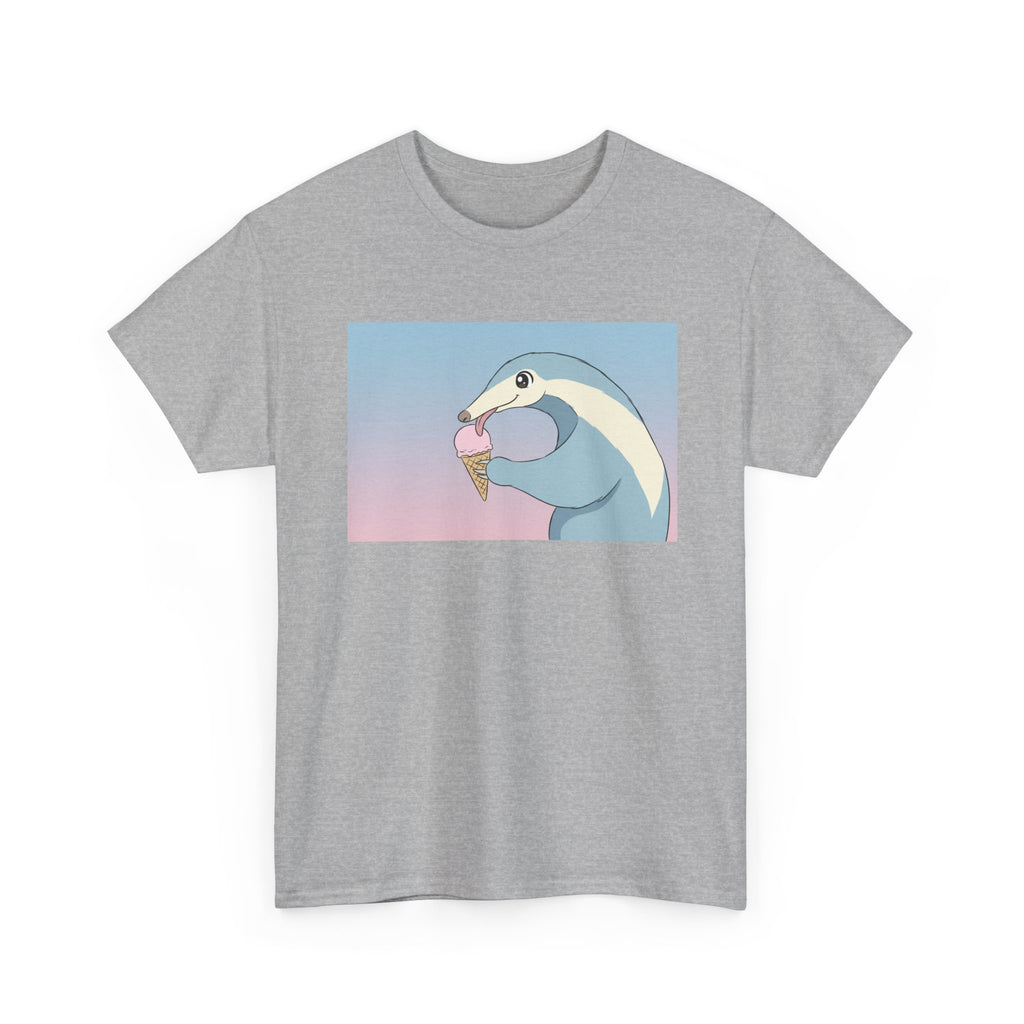 Anteater Eating Ice Cream T-Shirt — Cute Pastel Animal Graphic Tee - Adult