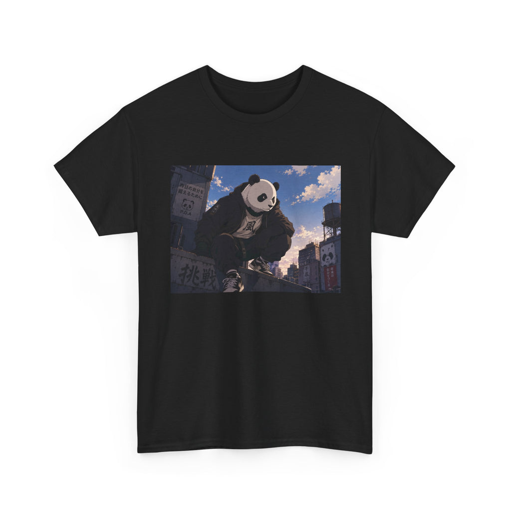 Giant Panda Cityscape Tee – Cute Urban Animal Graphic T-Shirt - Adult