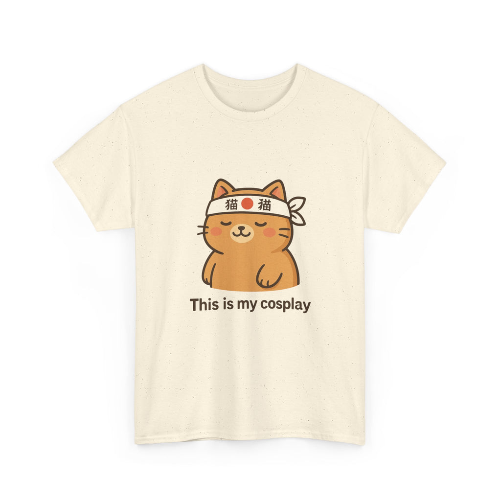 Cat Cosplay T‑Shirt — Cute Kawaii Cat Wearing Hachimaki "This is my cosplay" - Adult