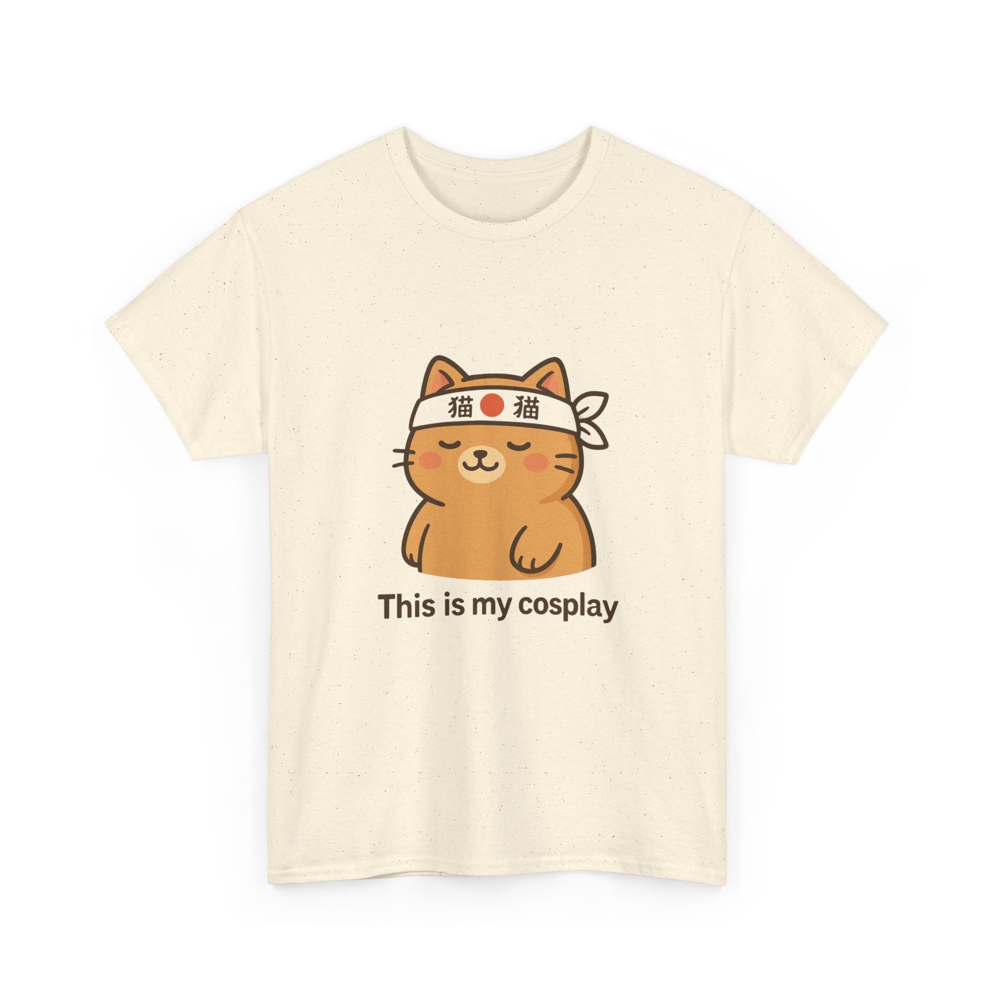 Cat Cosplay T‑Shirt — Cute Kawaii Cat Wearing Hachimaki "This is my cosplay" - Adult