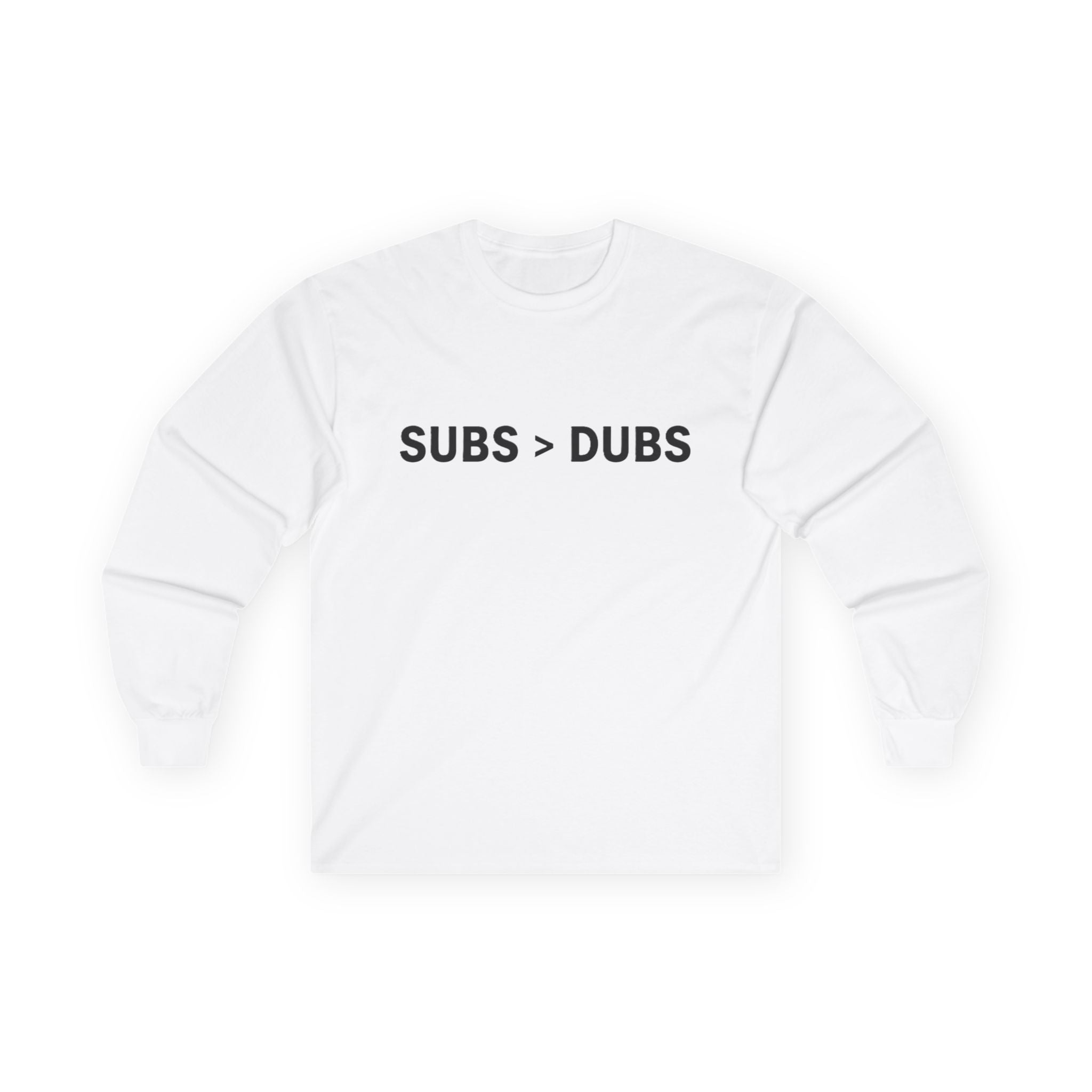 Long Sleeve Tee — "SUBS > DUBS" Minimalist Statement Shirt - Adult