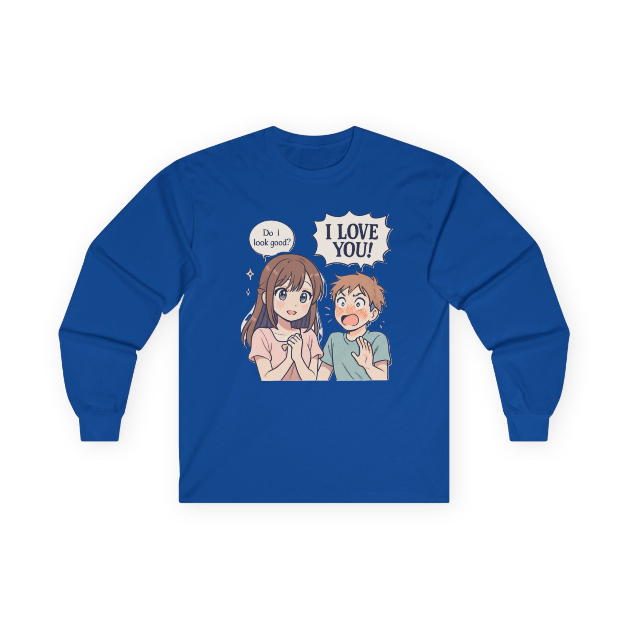 Anime Couple "I Love You" Long Sleeve Tee - Adult