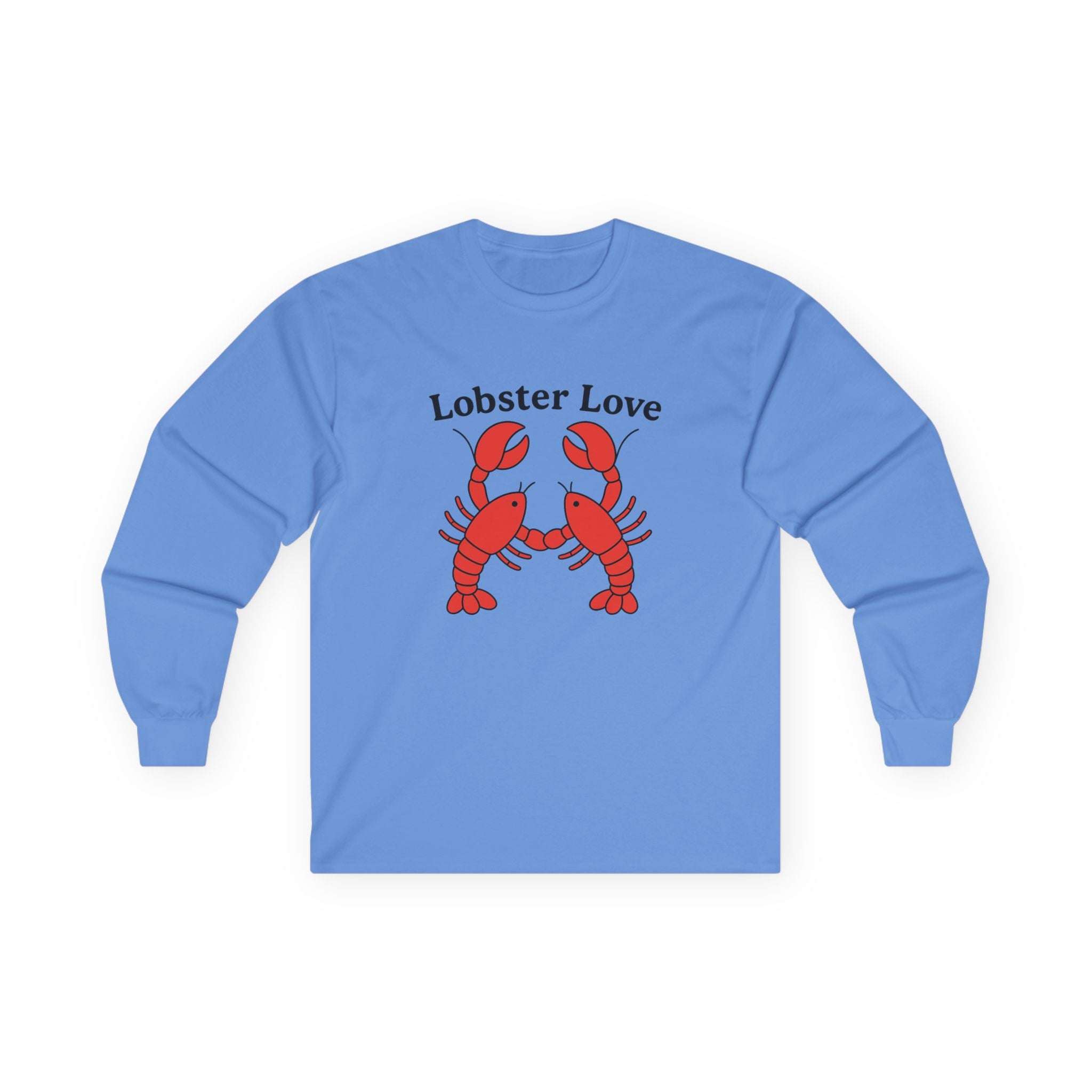 Lobster Love Long Sleeve Tee — Cute Lobster Couple Graphic Shirt - Adult