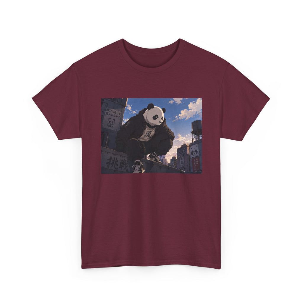 Giant Panda Cityscape Tee – Cute Urban Animal Graphic T-Shirt - Adult