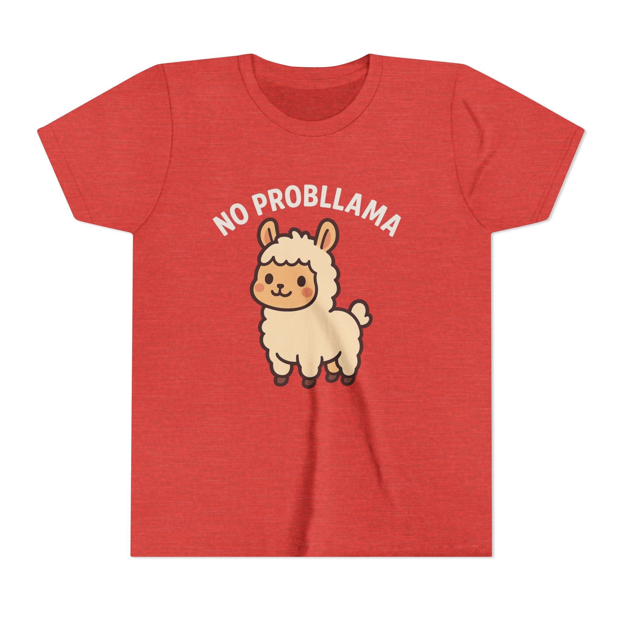 No Probllama Youth Tee – Cute Llama Kids Short Sleeve Shirt