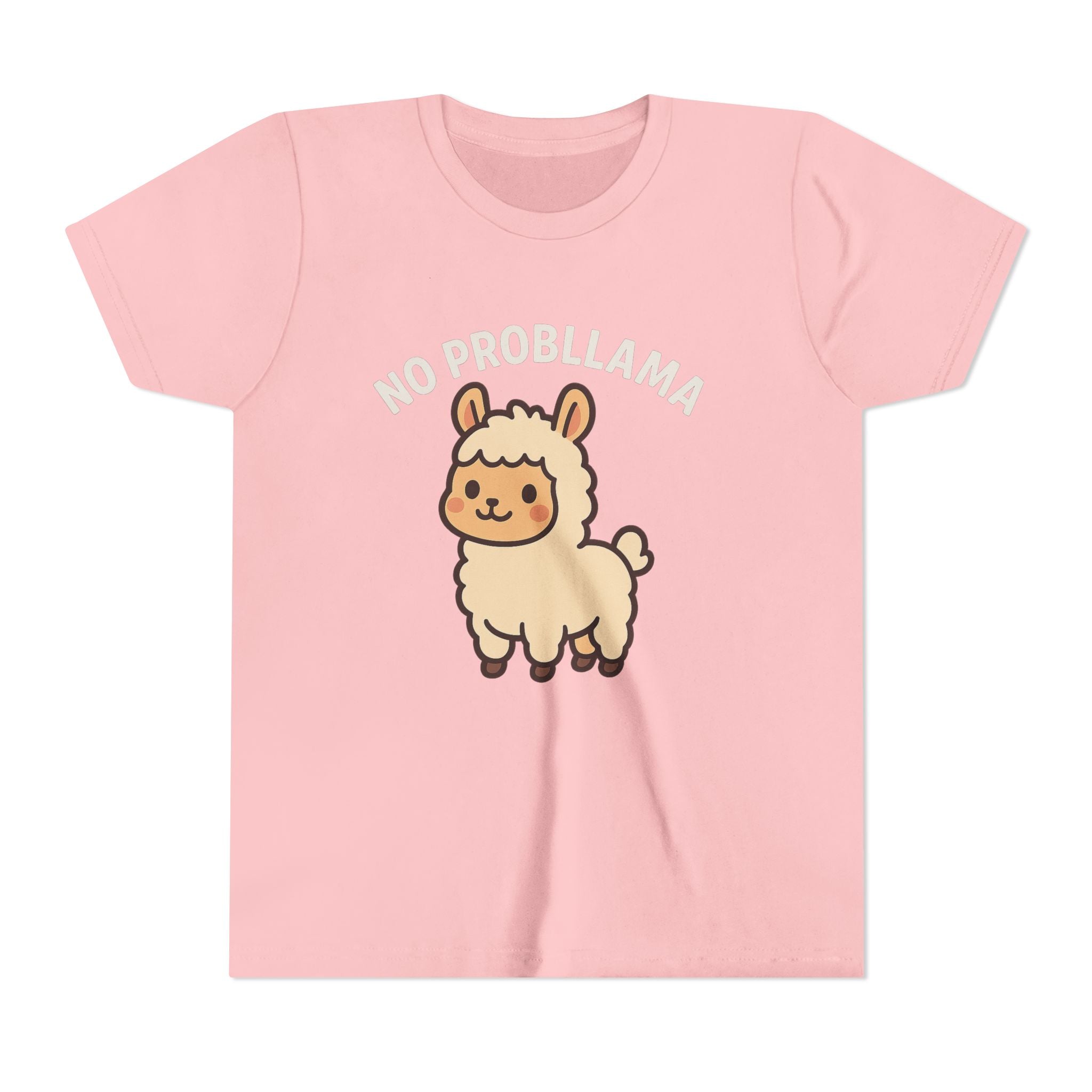 No Probllama Youth Tee – Cute Llama Kids Short Sleeve Shirt