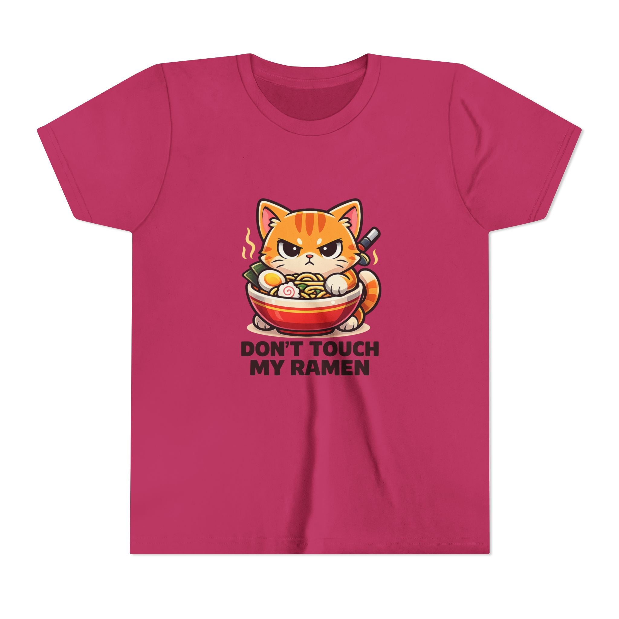 Youth Tee - “Don't Touch My Ramen” Cute Cat Ramen Bowl Shirt