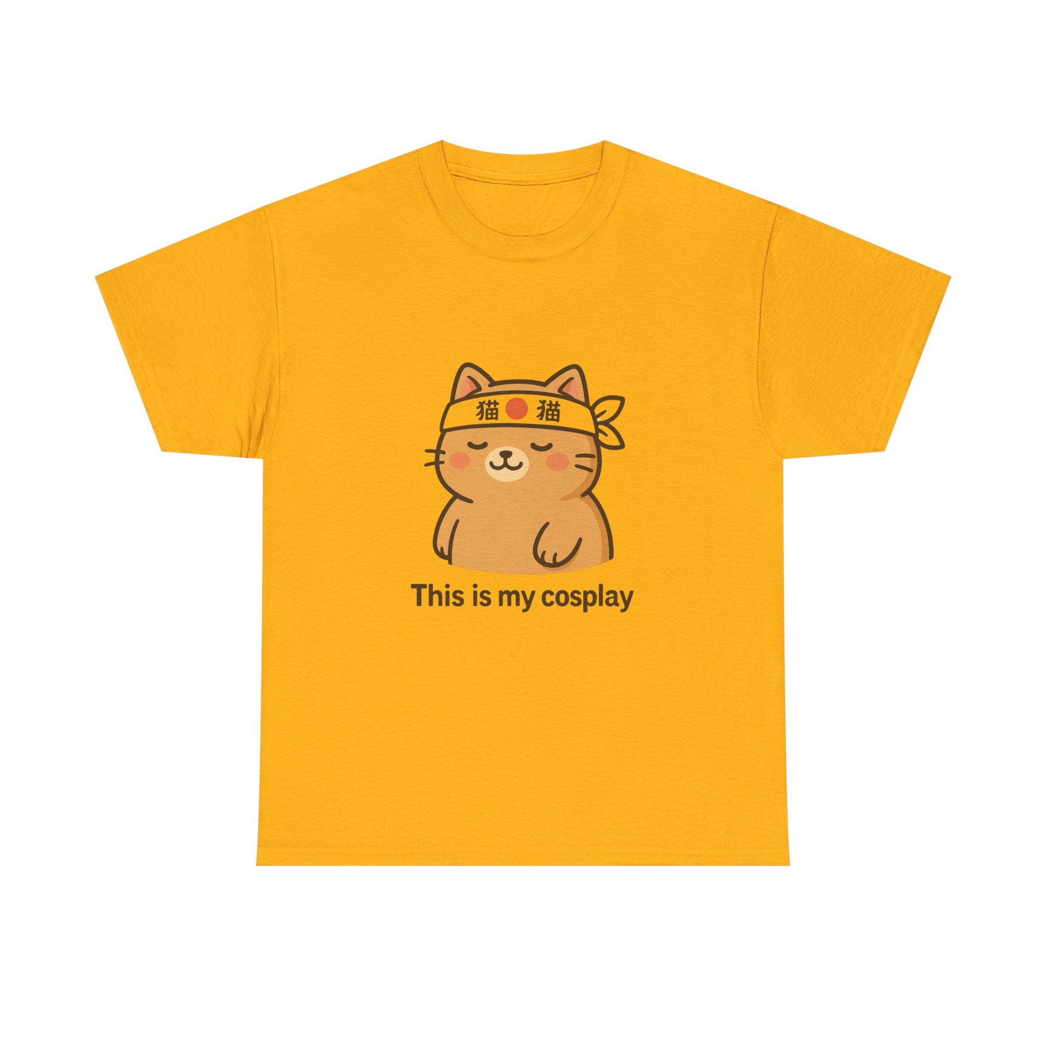 Cat Cosplay T‑Shirt — Cute Kawaii Cat Wearing Hachimaki "This is my cosplay" - Adult