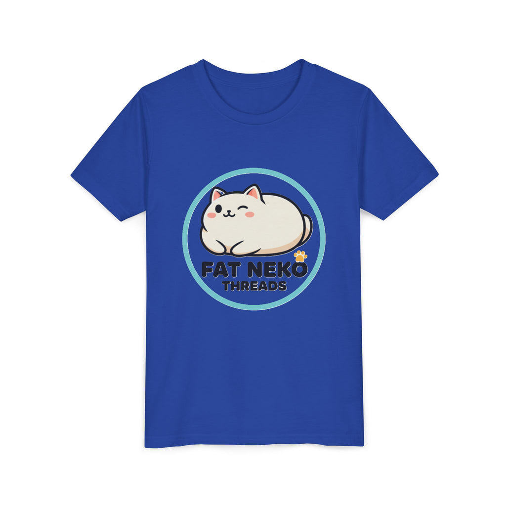 Youth Tee — Fat Neko Threads Cute Chubby Cat Logo