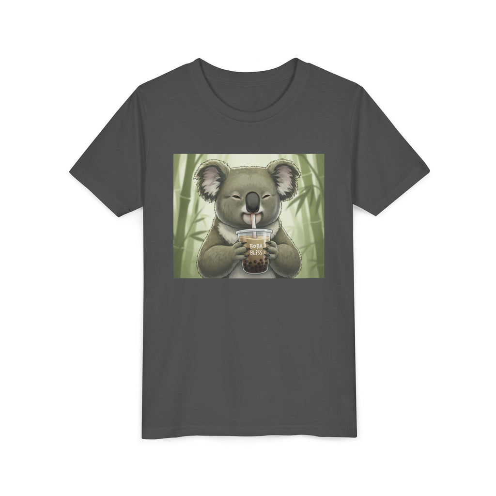 Kids Koala Boba Tea Time T‑Shirt — Cute Koala Drinking Bubble Tea Youth Tee - Kids