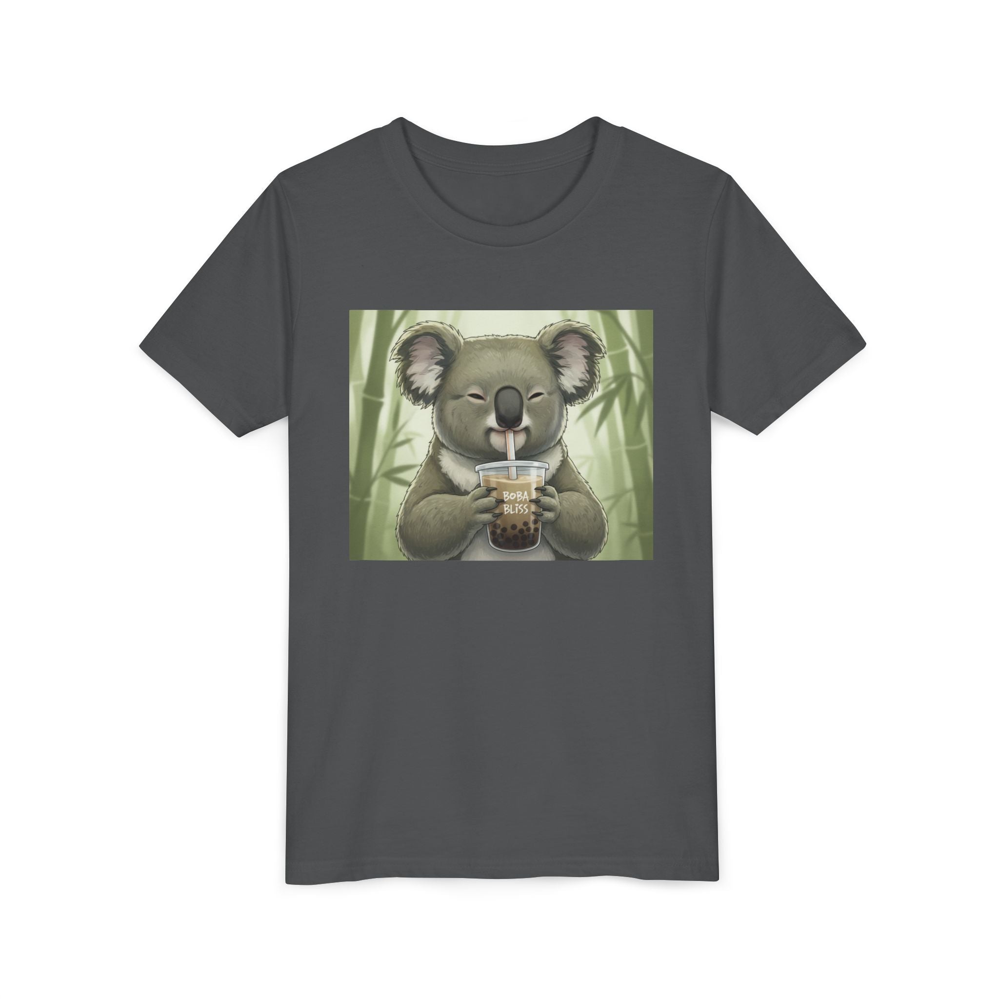 Kids Koala Boba Tea Time T‑Shirt — Cute Koala Drinking Bubble Tea Youth Tee - Kids
