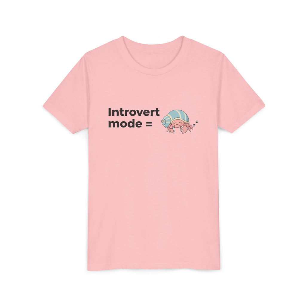 Youth Tee — "Introvert Mode" Cute Shell Crab Graphic Kid's T-Shirt