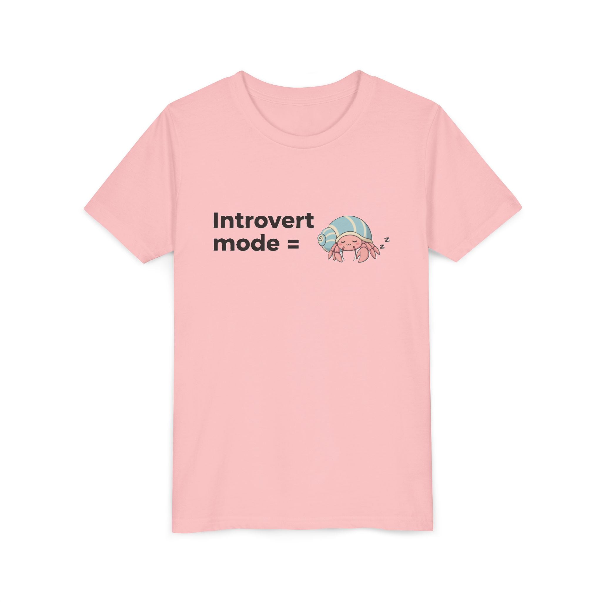 Youth Tee — "Introvert Mode" Cute Shell Crab Graphic Kid's T-Shirt
