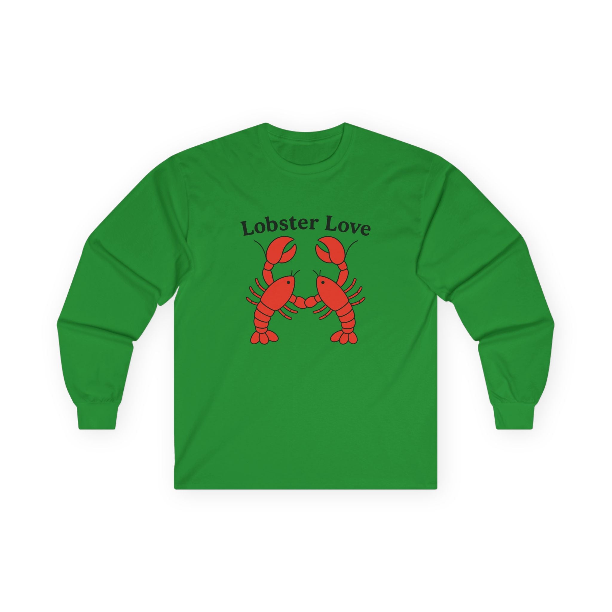 Lobster Love Long Sleeve Tee — Cute Lobster Couple Graphic Shirt - Adult