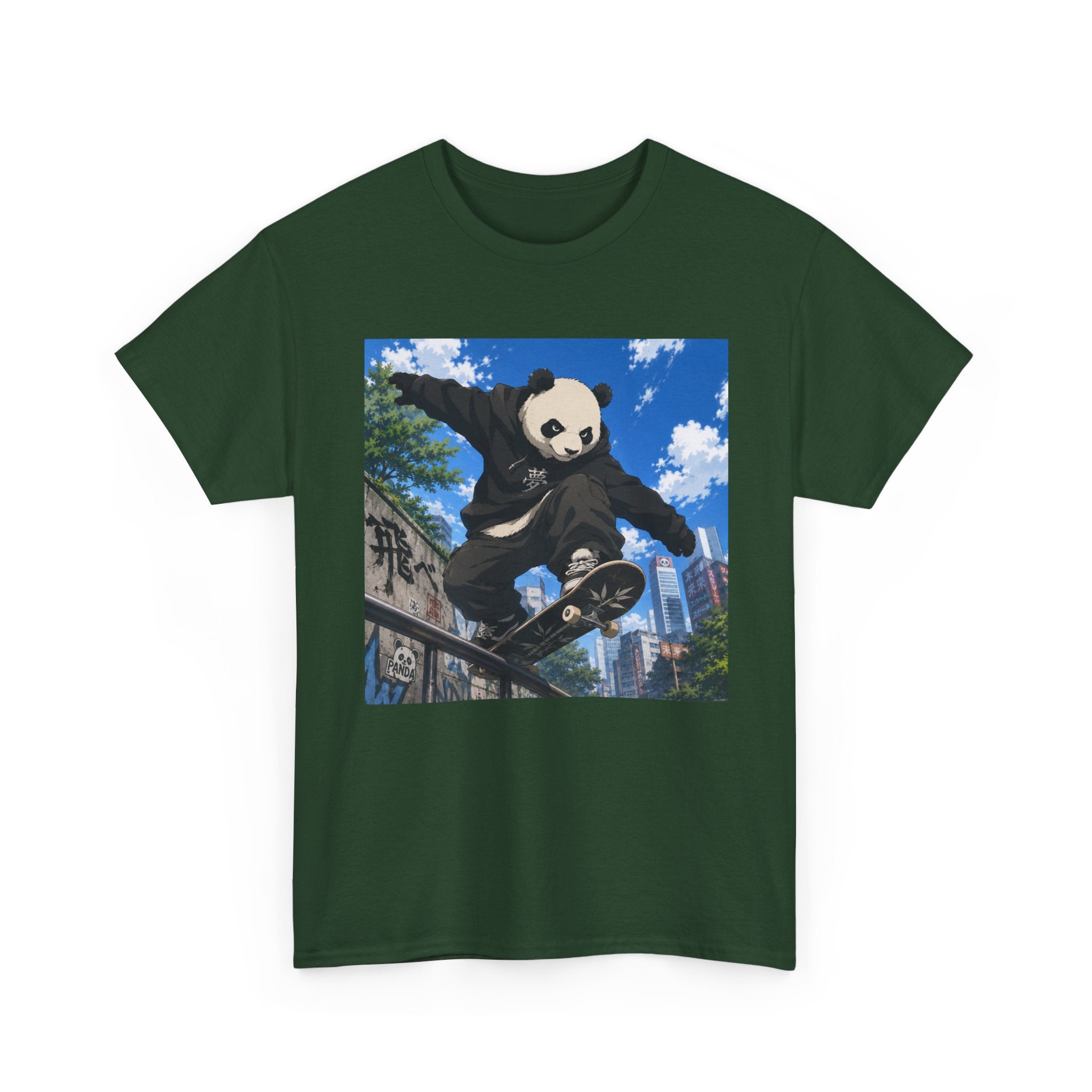 Panda Skateboarder T-Shirt — Urban Skate Panda Graphic Tee - Adult