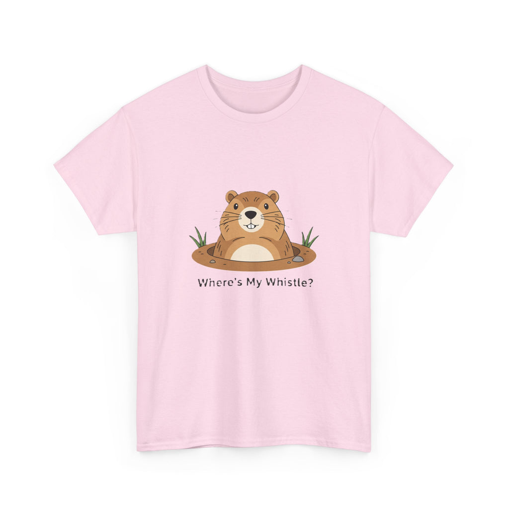 Groundhog Day Tee — "Where's My Whistle?" Cute Groundhog Whistle Pig Graphic T-Shirt - Adult