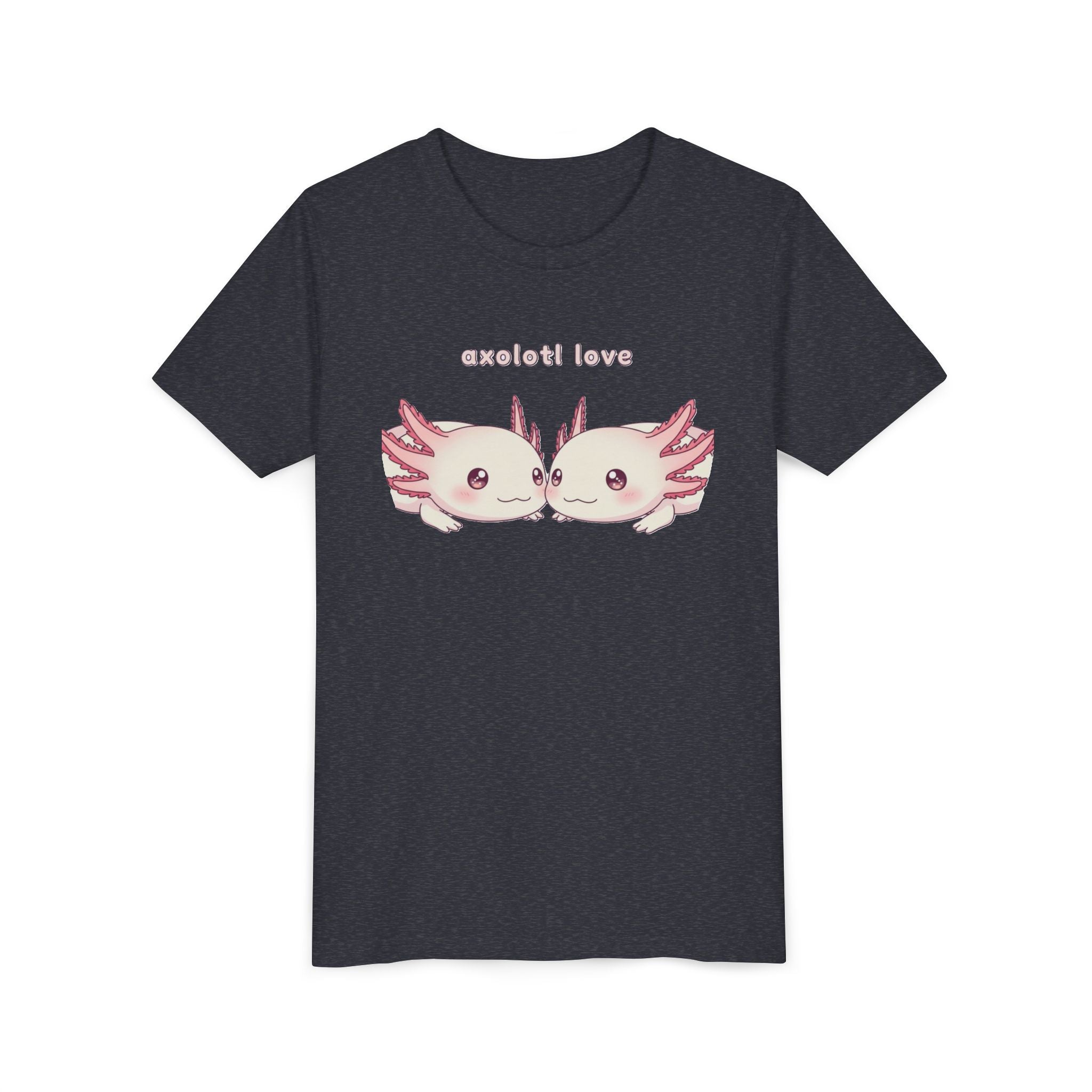 Youth Tee — 'Axolotl Love' Cute Kissing Axolotl Salamander Kids Shirt - Kids