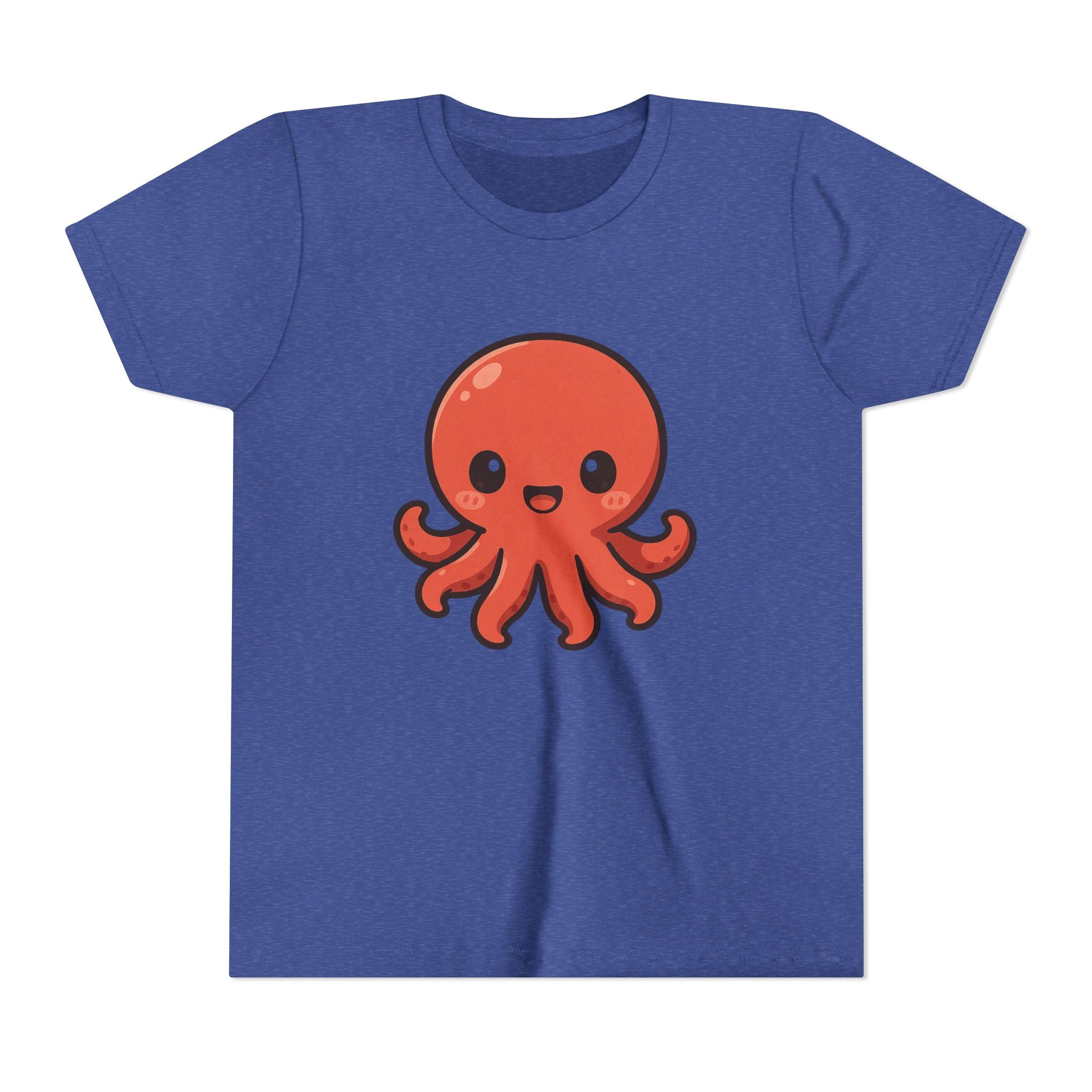 Cute Red Octopus Youth Tee — Kawaii Sea Animal Kids T-Shirt
