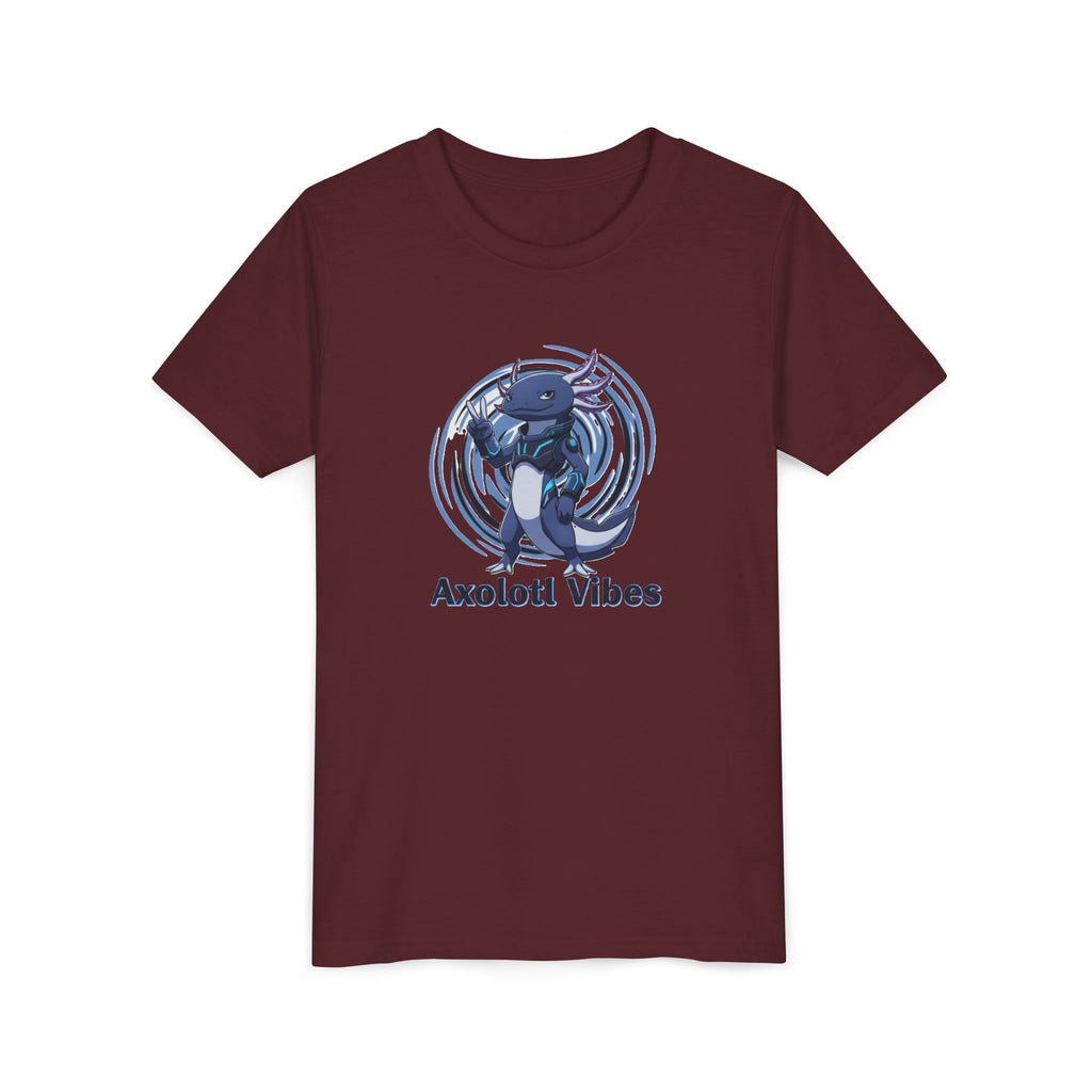 Youth Tee - 'Axolotl Vibes' Cute Axolotl Salamander Graphic Shirt - Kids