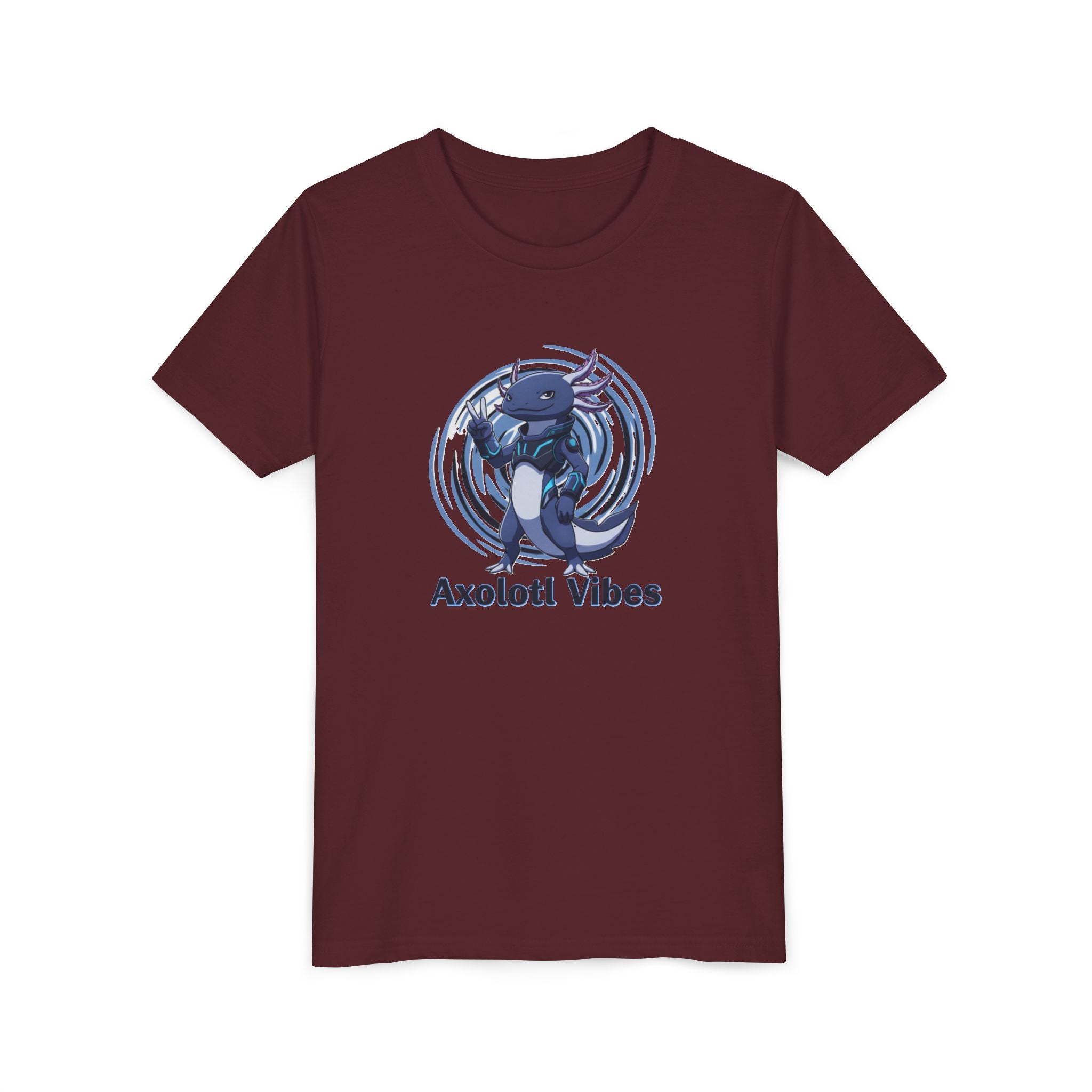 Youth Tee - 'Axolotl Vibes' Cute Axolotl Salamander Graphic Shirt - Kids