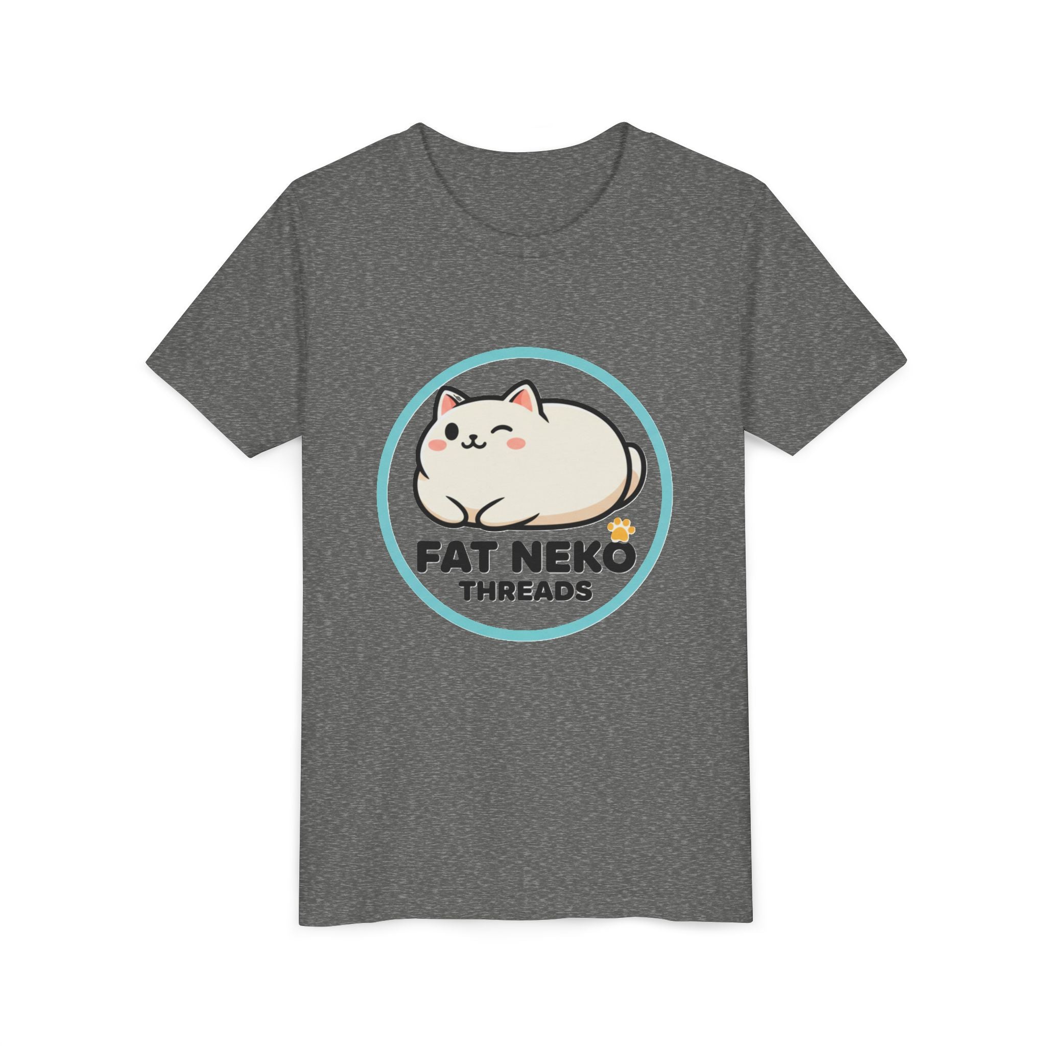 Youth Tee — Fat Neko Threads Cute Chubby Cat Logo