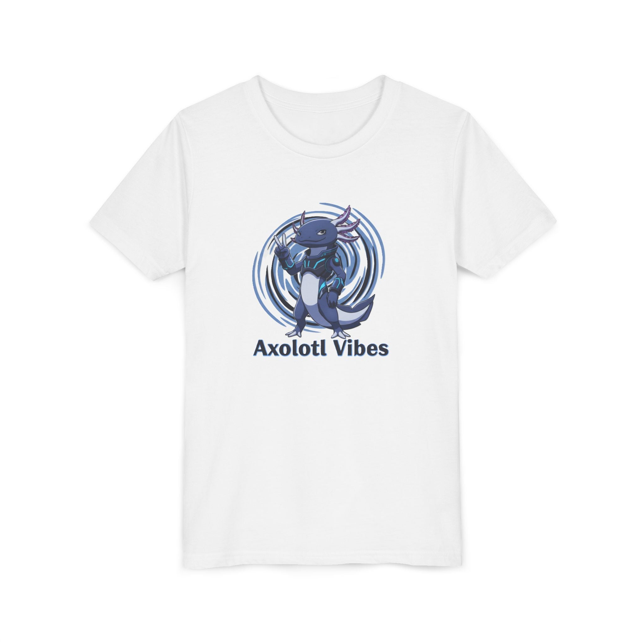 Youth Tee - 'Axolotl Vibes' Cute Axolotl Salamander Graphic Shirt - Kids