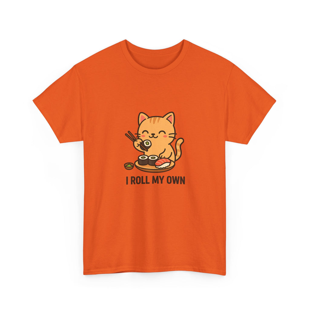 Cat Sushi T-Shirt — Cute 'I Roll My Own' Kawaii Sushi Cat Tee - Adult