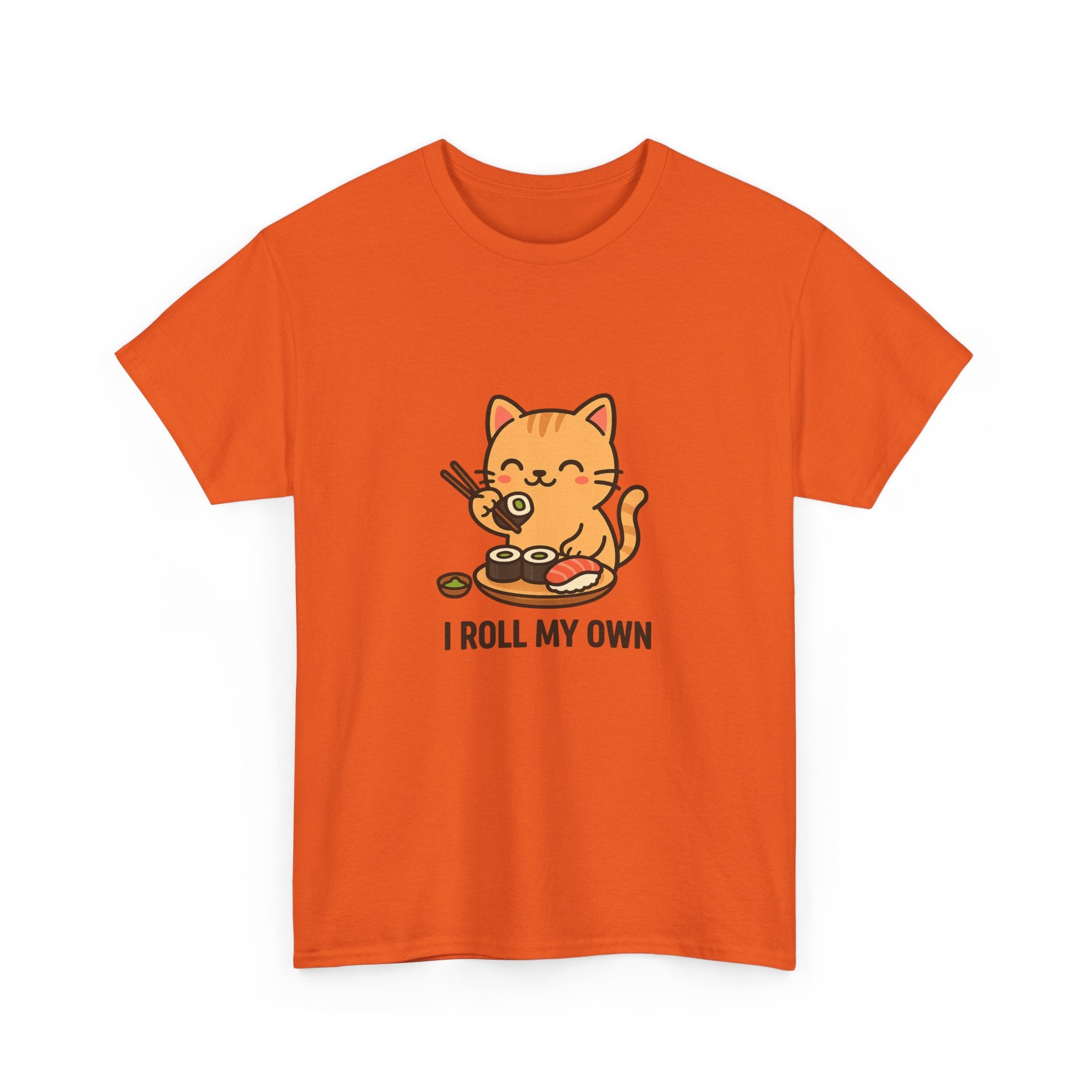 Cat Sushi T-Shirt — Cute 'I Roll My Own' Kawaii Sushi Cat Tee - Adult