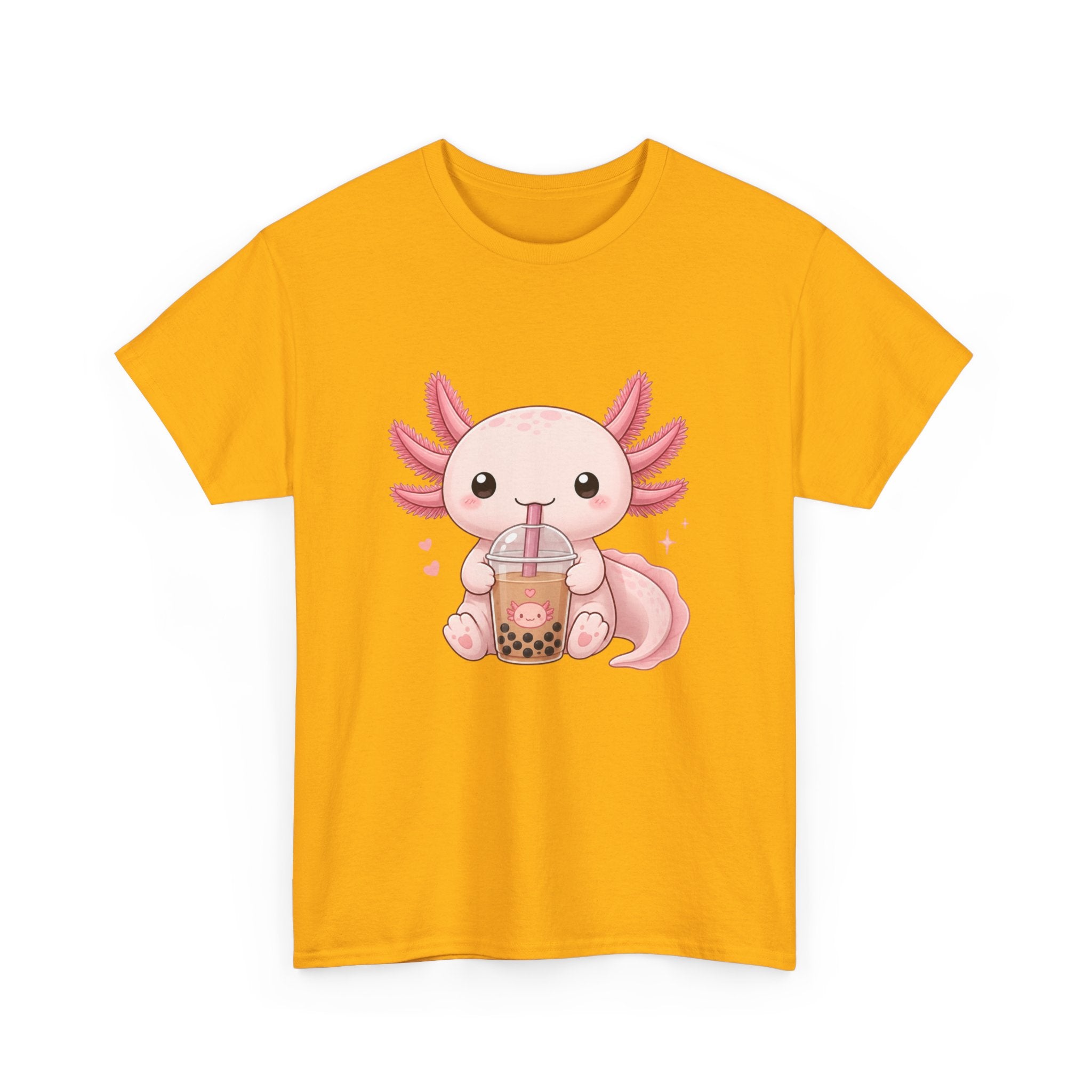 Axolotl Drinking Bubble Tea T-Shirt — Cute Kawaii Boba Tee - Adult