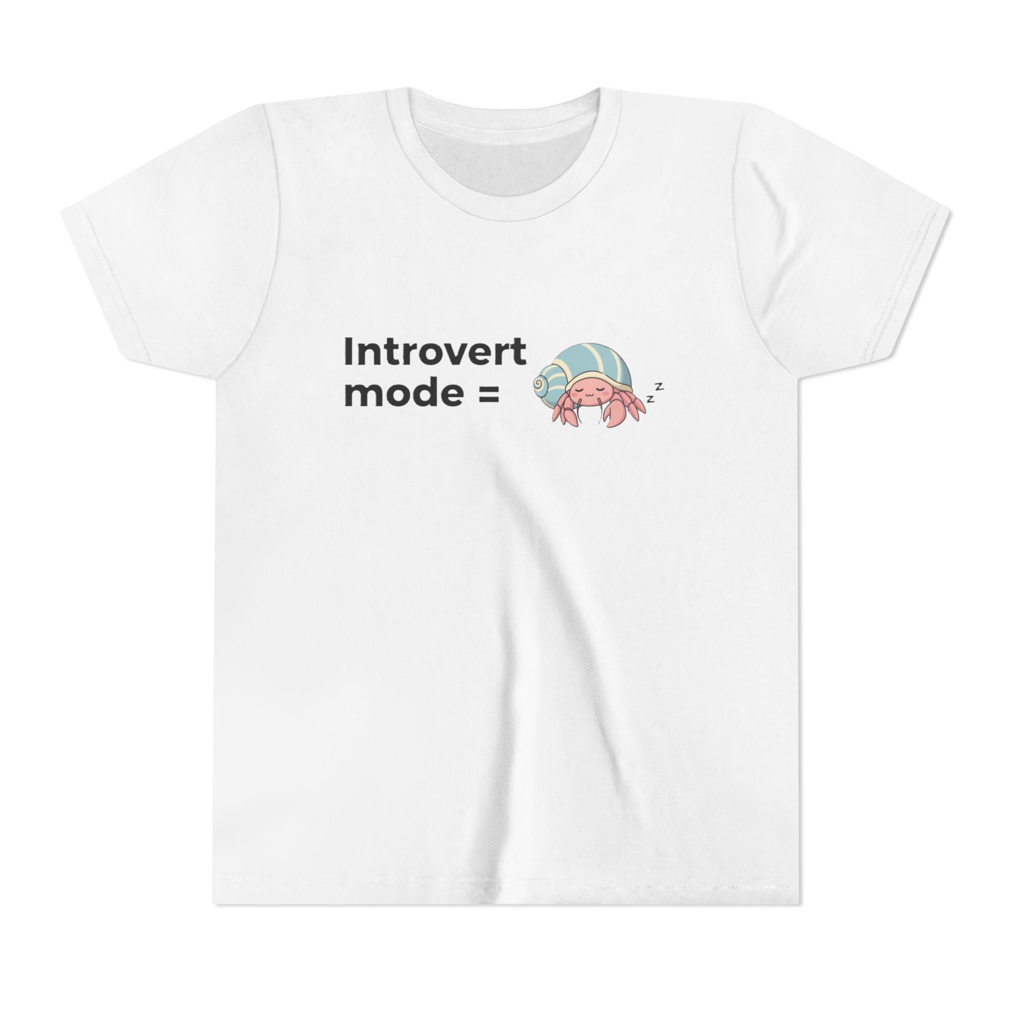 Youth Tee — "Introvert Mode" Cute Shell Crab Graphic Kid's T-Shirt