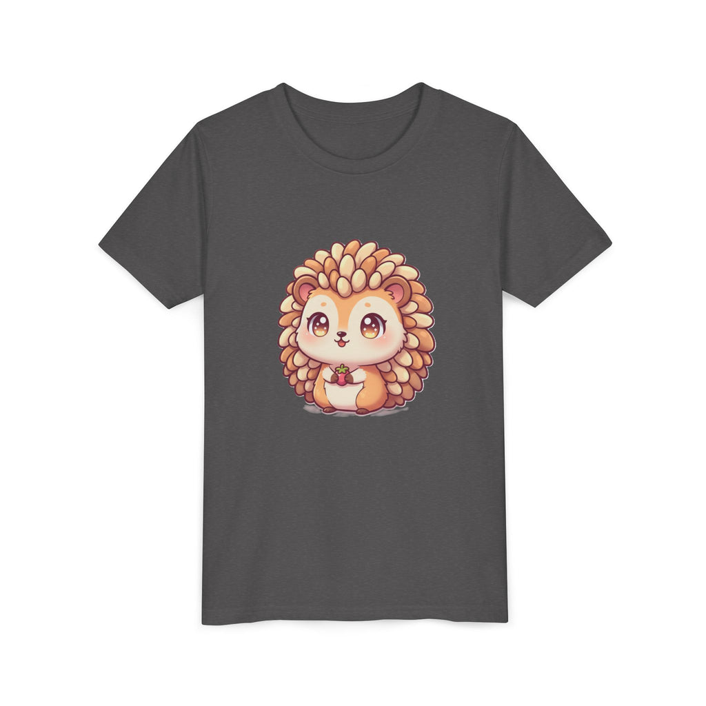 Cute Hedgehog Youth Tee — Adorable Cartoon Woodland Animal Kids Shirt