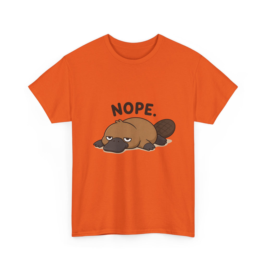 Nope Platypus T-Shirt — Cute Lazy Platypus Graphic Tee - Adult