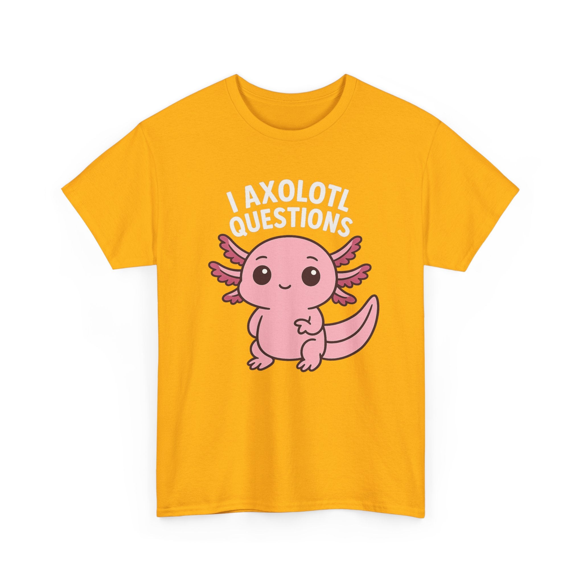 Axolotl Cute Tee — "I Axolotl Questions" Funny Pink Axolotl Graphic T-Shirt - Adult