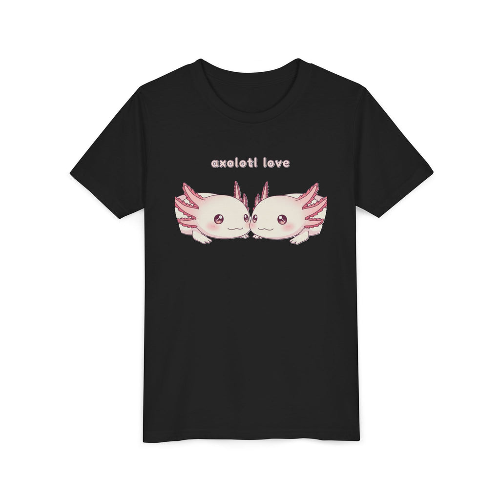 Youth Tee — 'Axolotl Love' Cute Kissing Axolotl Salamander Kids Shirt - Kids