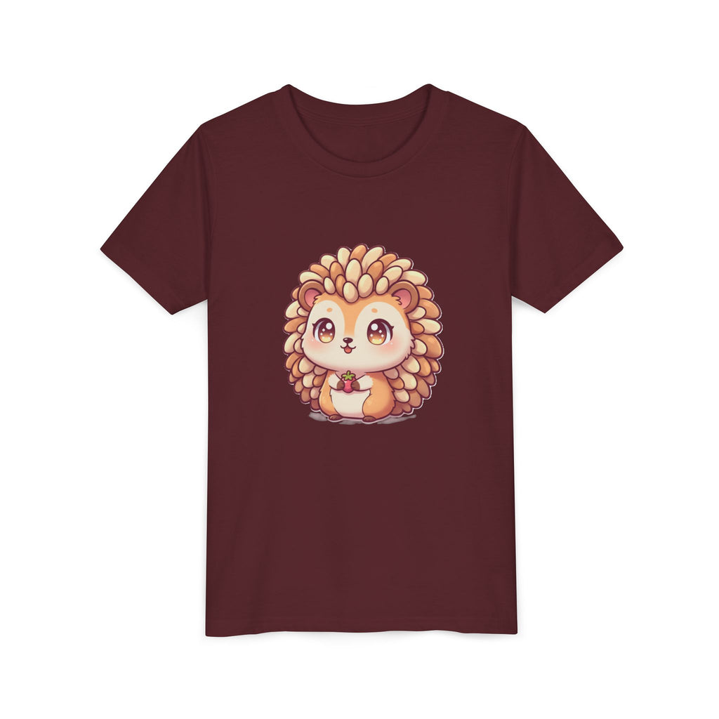 Cute Hedgehog Youth Tee — Adorable Cartoon Woodland Animal Kids Shirt