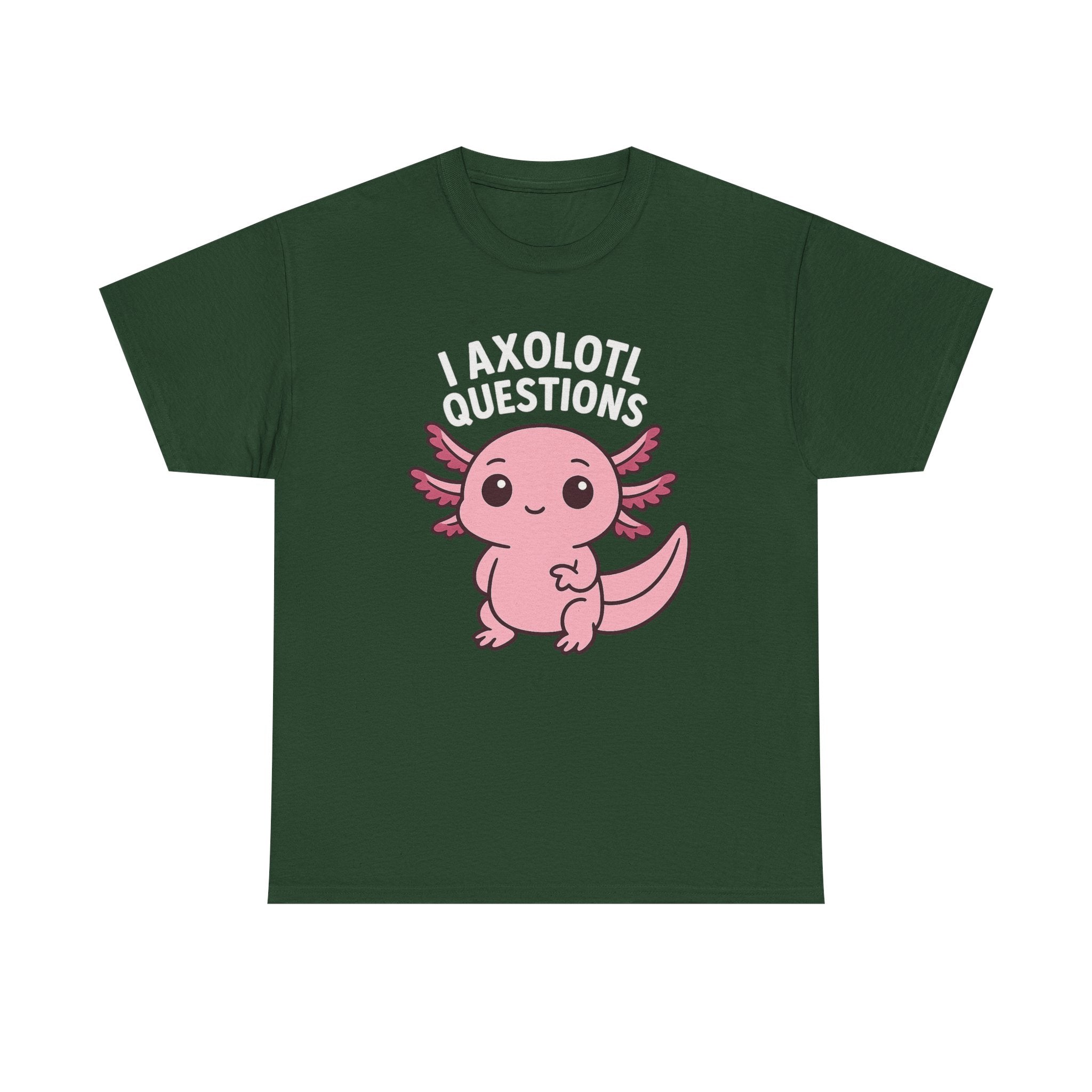 Axolotl Cute Tee — "I Axolotl Questions" Funny Pink Axolotl Graphic T-Shirt - Adult