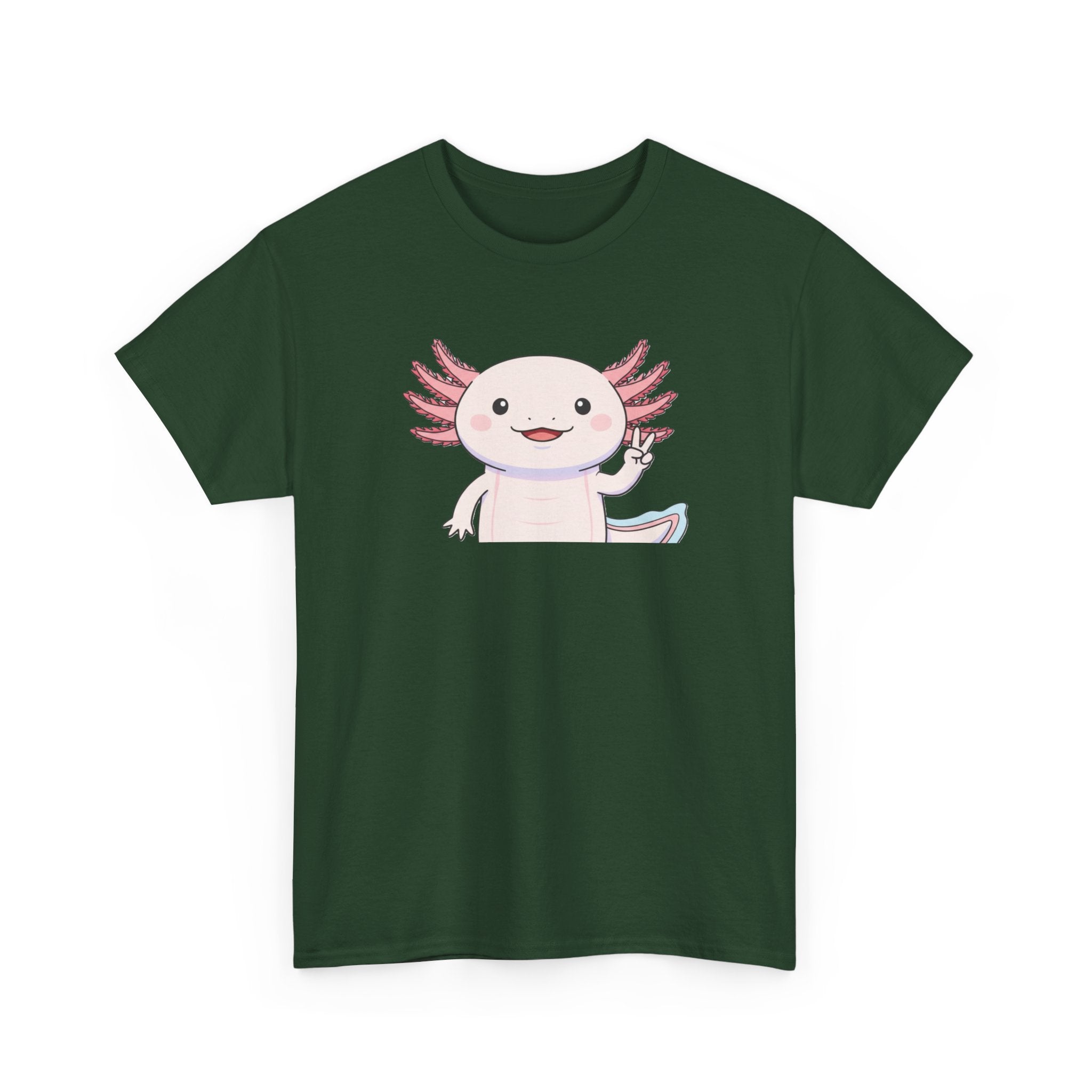 Axolotl Cute Cartoon T‑Shirt — Adorable Pink Axolotl Graphic Tee - Adult