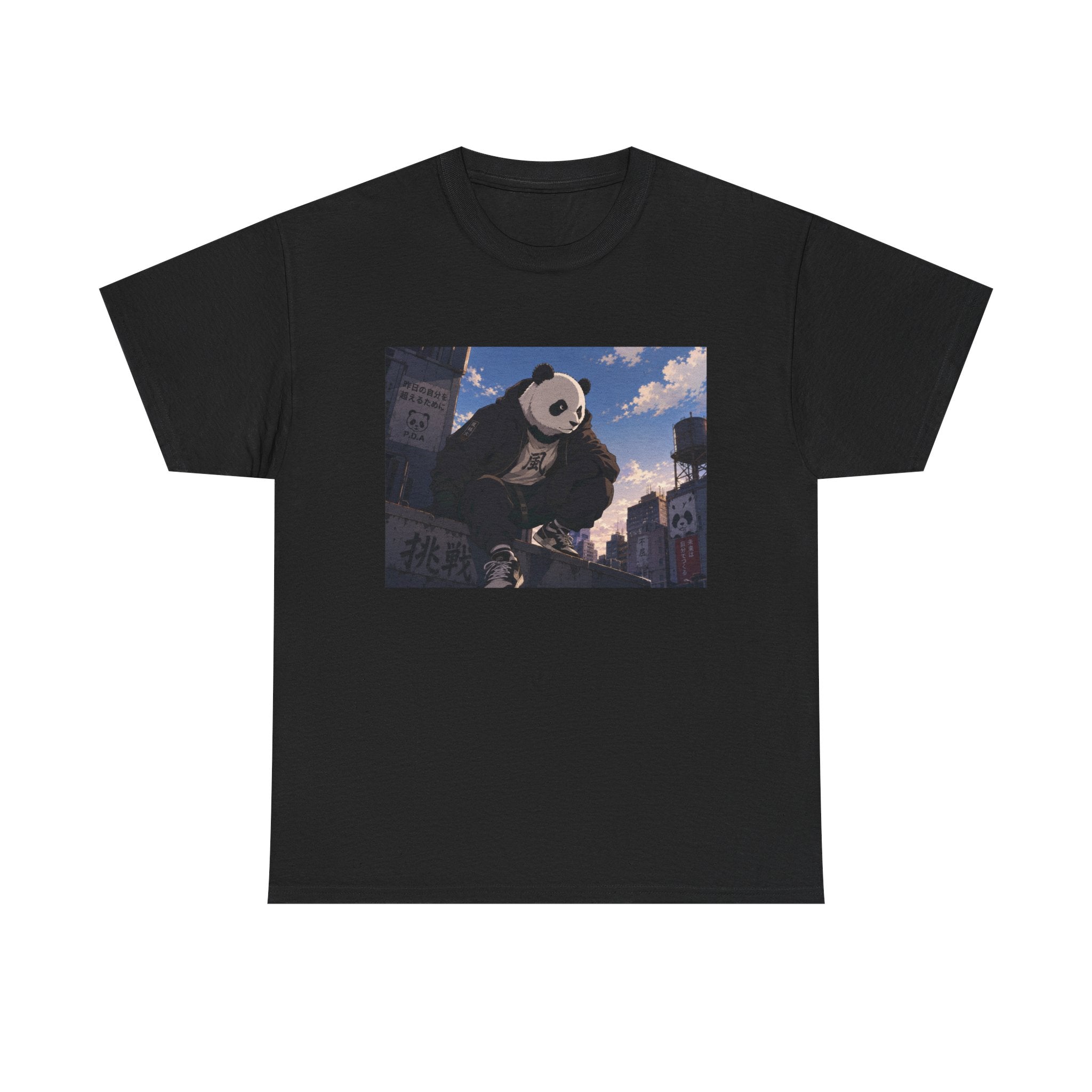 Giant Panda Cityscape Tee – Cute Urban Animal Graphic T-Shirt - Adult