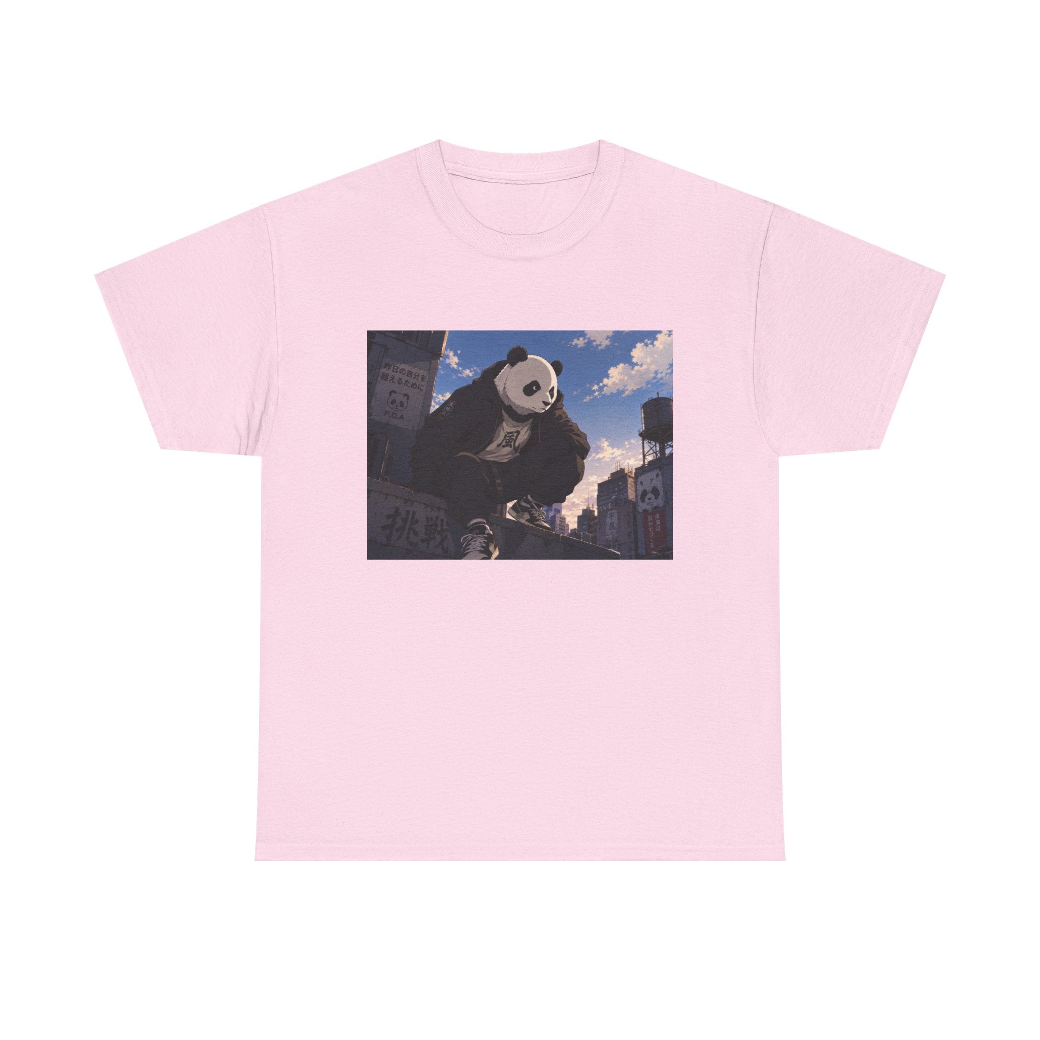 Giant Panda Cityscape Tee – Cute Urban Animal Graphic T-Shirt - Adult