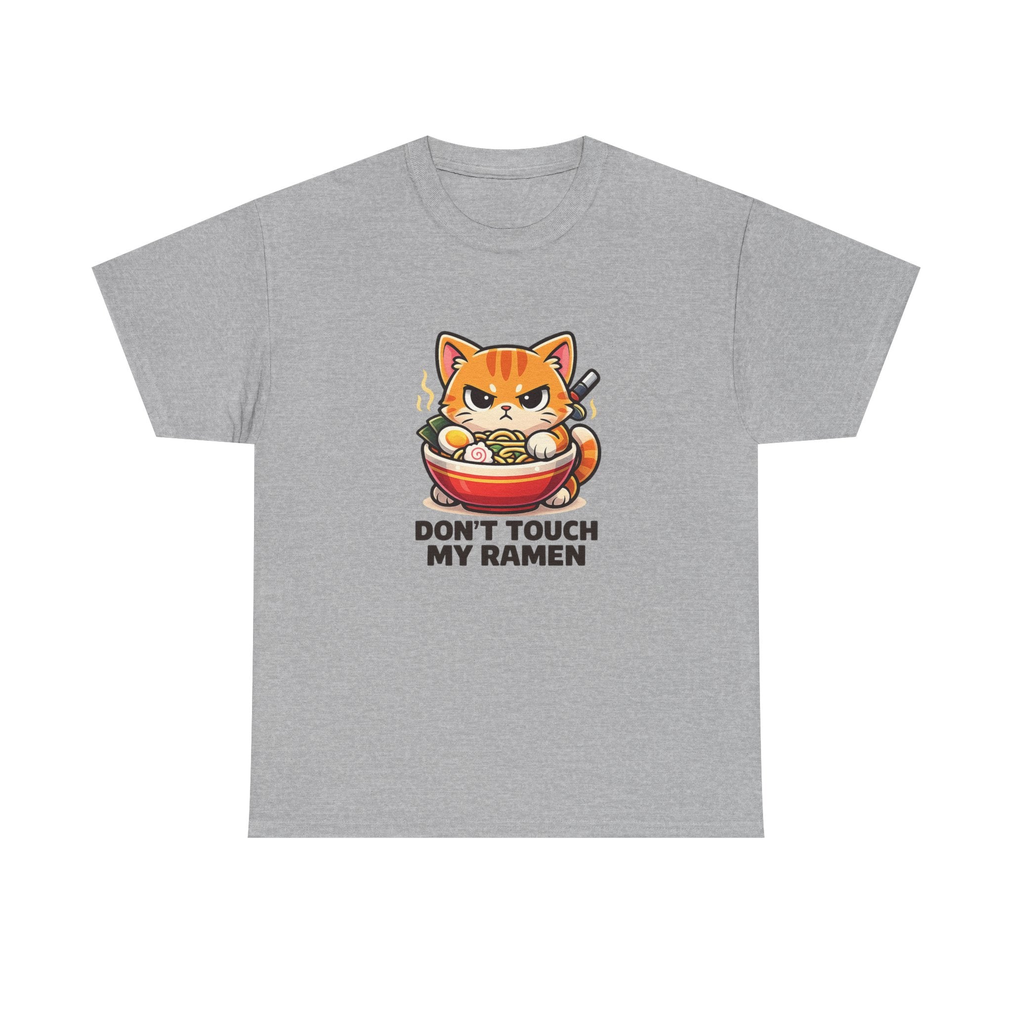 Don't Touch My Ramen T-Shirt — Cute Cat in Ramen Bowl Graphic Tee - Adult