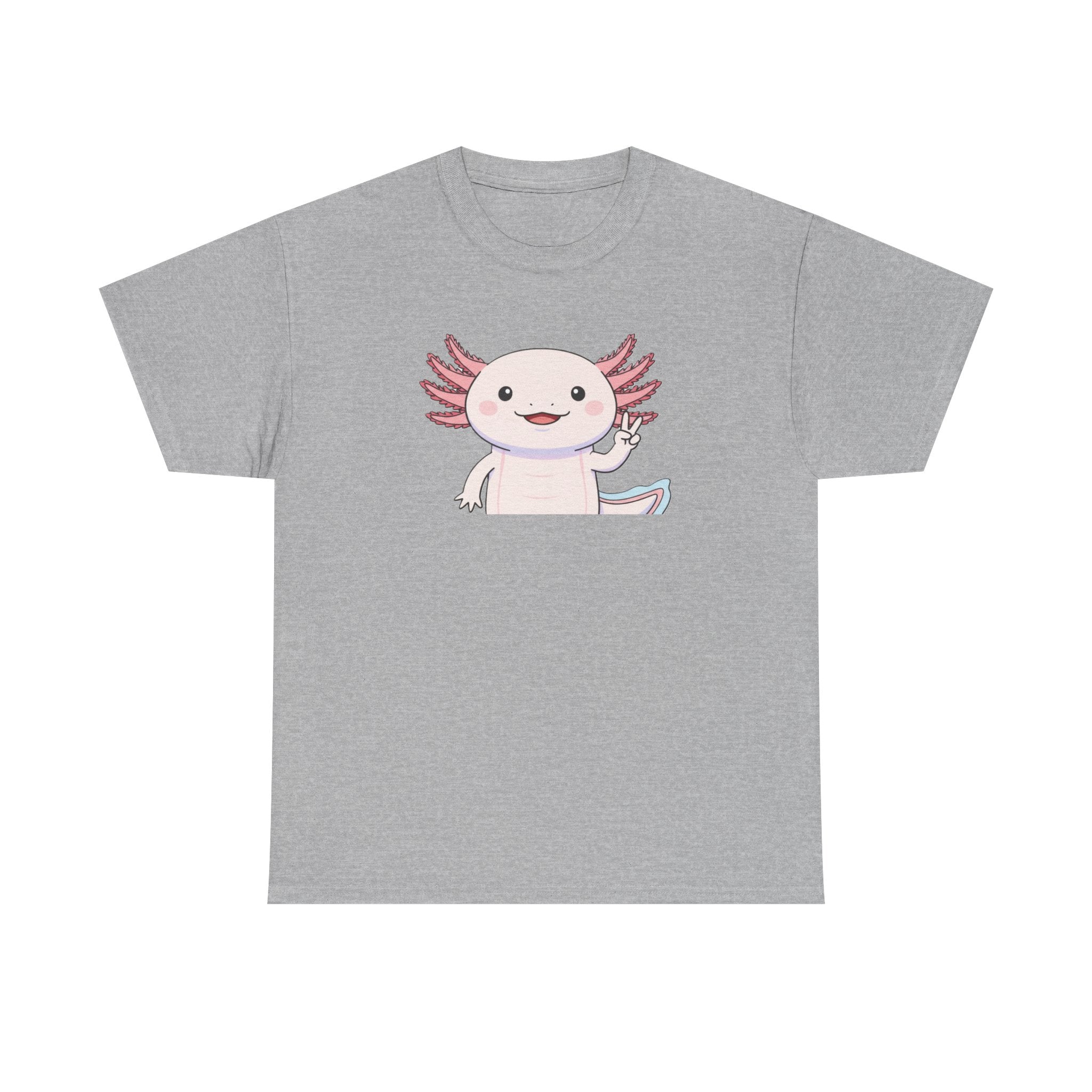 Axolotl Cute Cartoon T‑Shirt — Adorable Pink Axolotl Graphic Tee - Adult