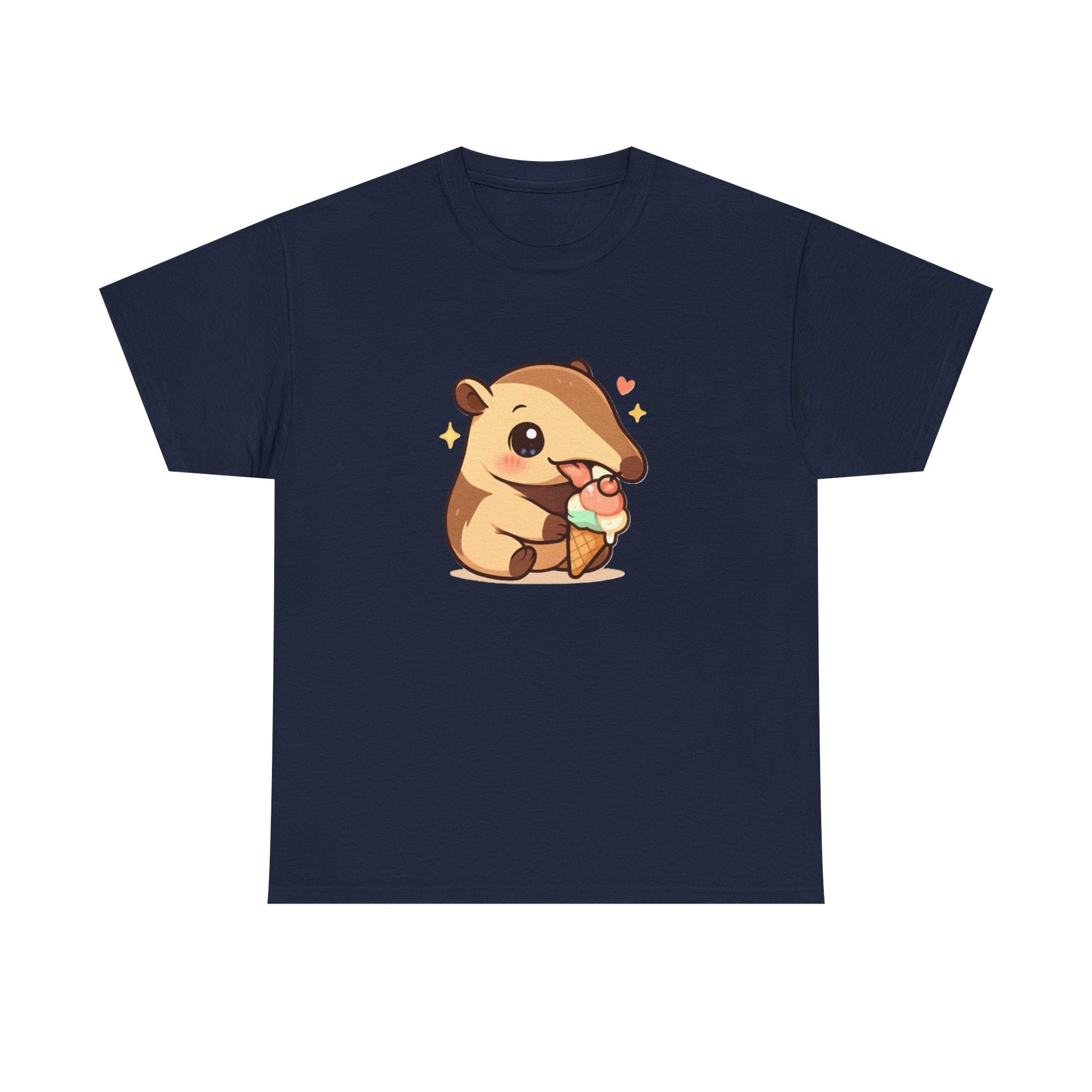 Cute Anteater Eating Ice Cream T-Shirt — Kawaii Animal Tee - Adult