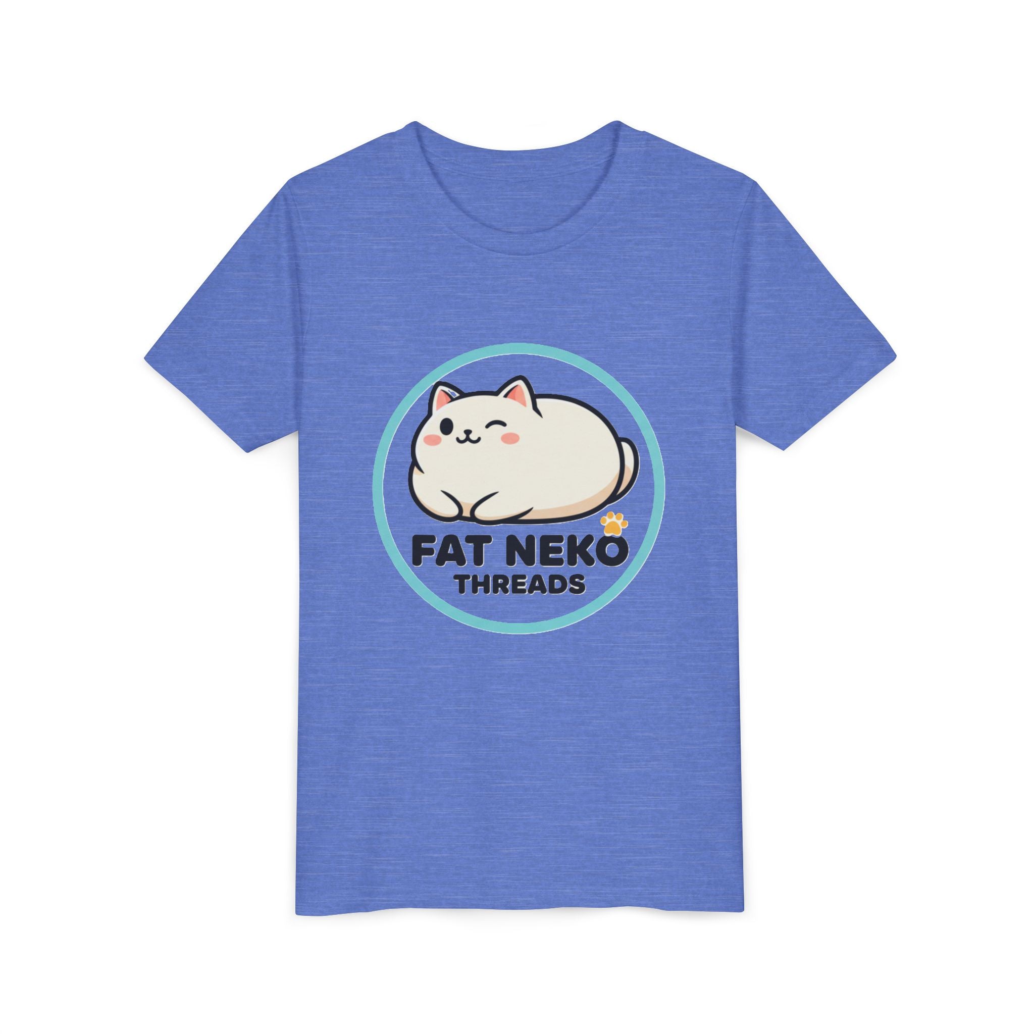 Youth Tee — Fat Neko Threads Cute Chubby Cat Logo
