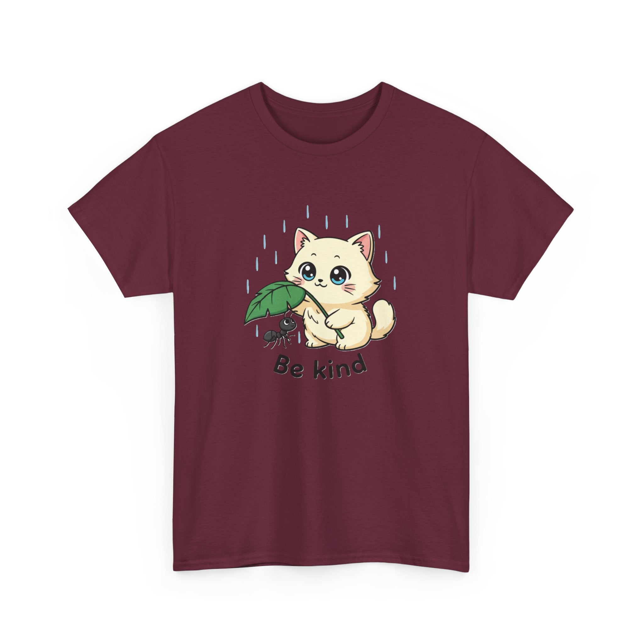 Be Kind Kitten T-Shirt — Cute Cat and Ant Illustration Tee - Adult