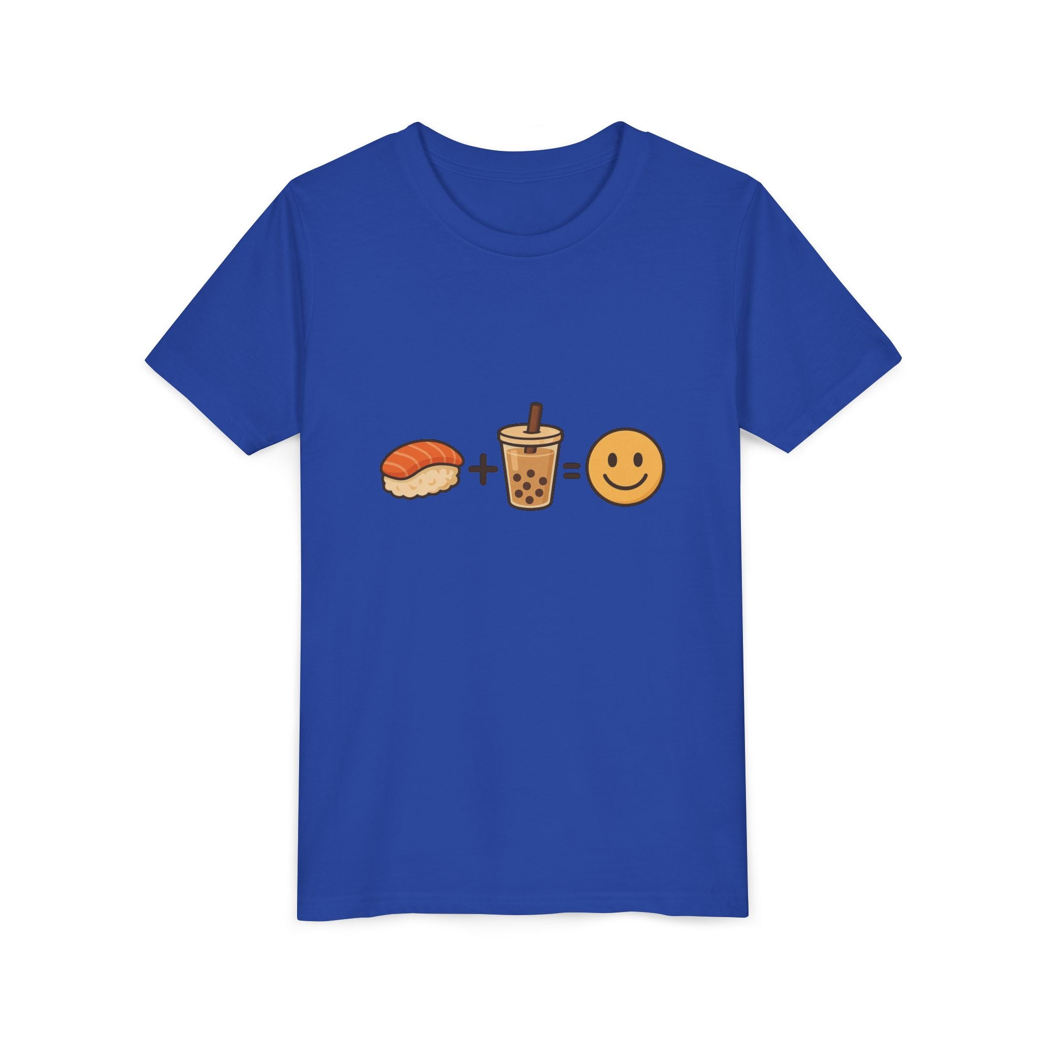 Youth Tee — Sushi + Bubble Tea = Happy Emoji Kids Shirt