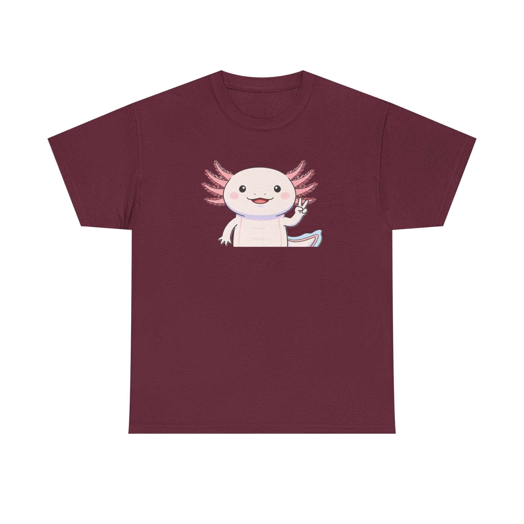 Axolotl Cute Cartoon T‑Shirt — Adorable Pink Axolotl Graphic Tee - Adult