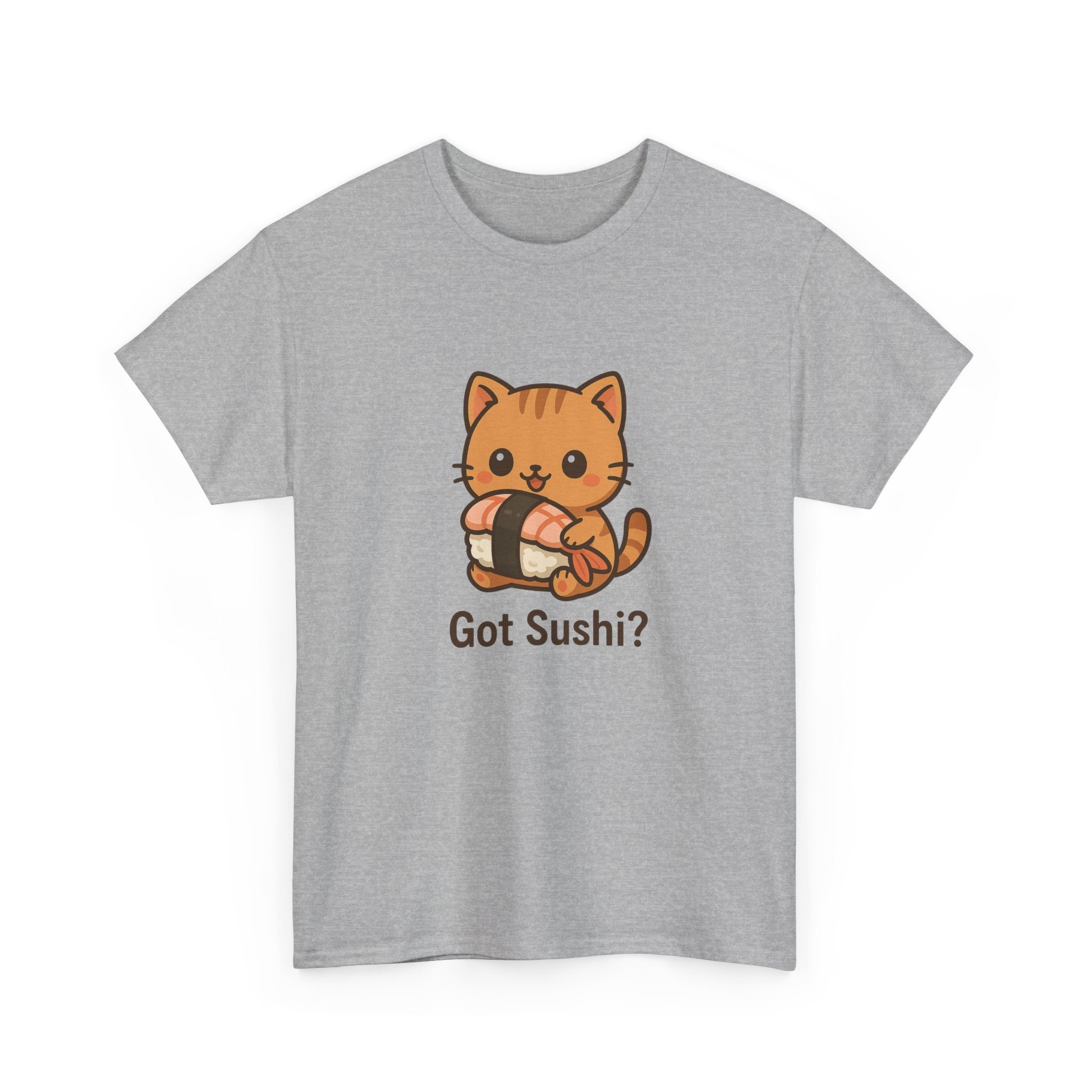 Cat Sushi T-Shirt — Cute "Got Sushi?" Kitty Graphic Tee - Adult