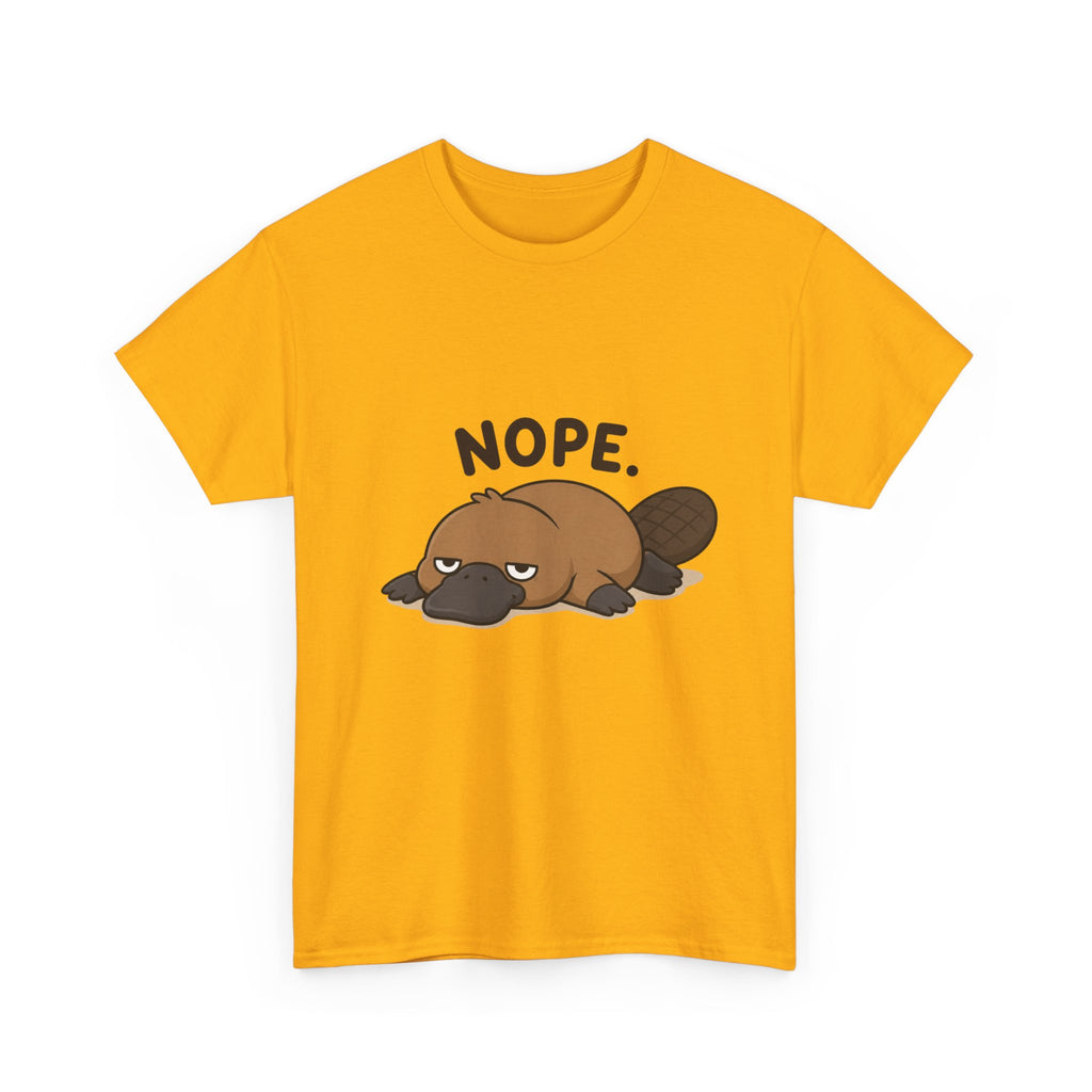 Nope Platypus T-Shirt — Cute Lazy Platypus Graphic Tee - Adult