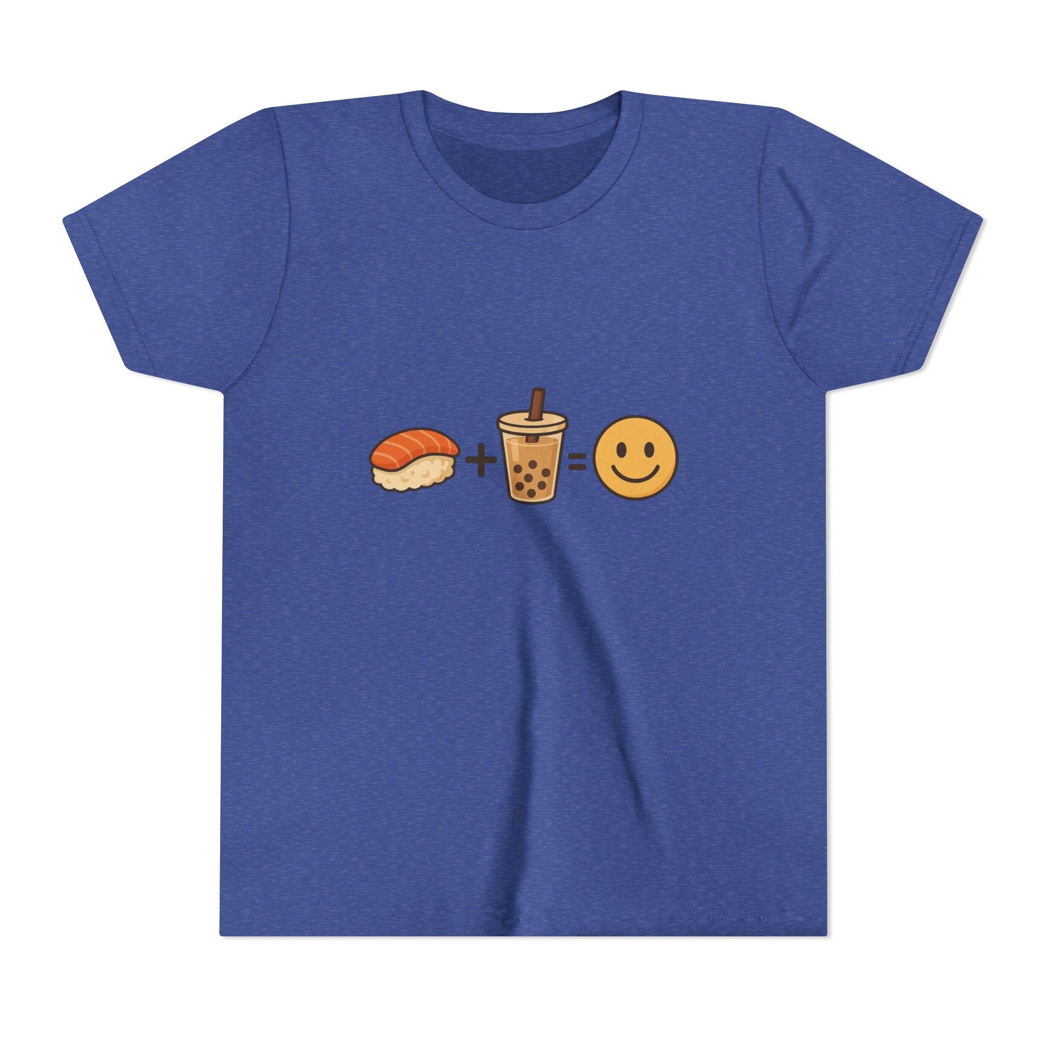 Youth Tee — Sushi + Bubble Tea = Happy Emoji Kids Shirt