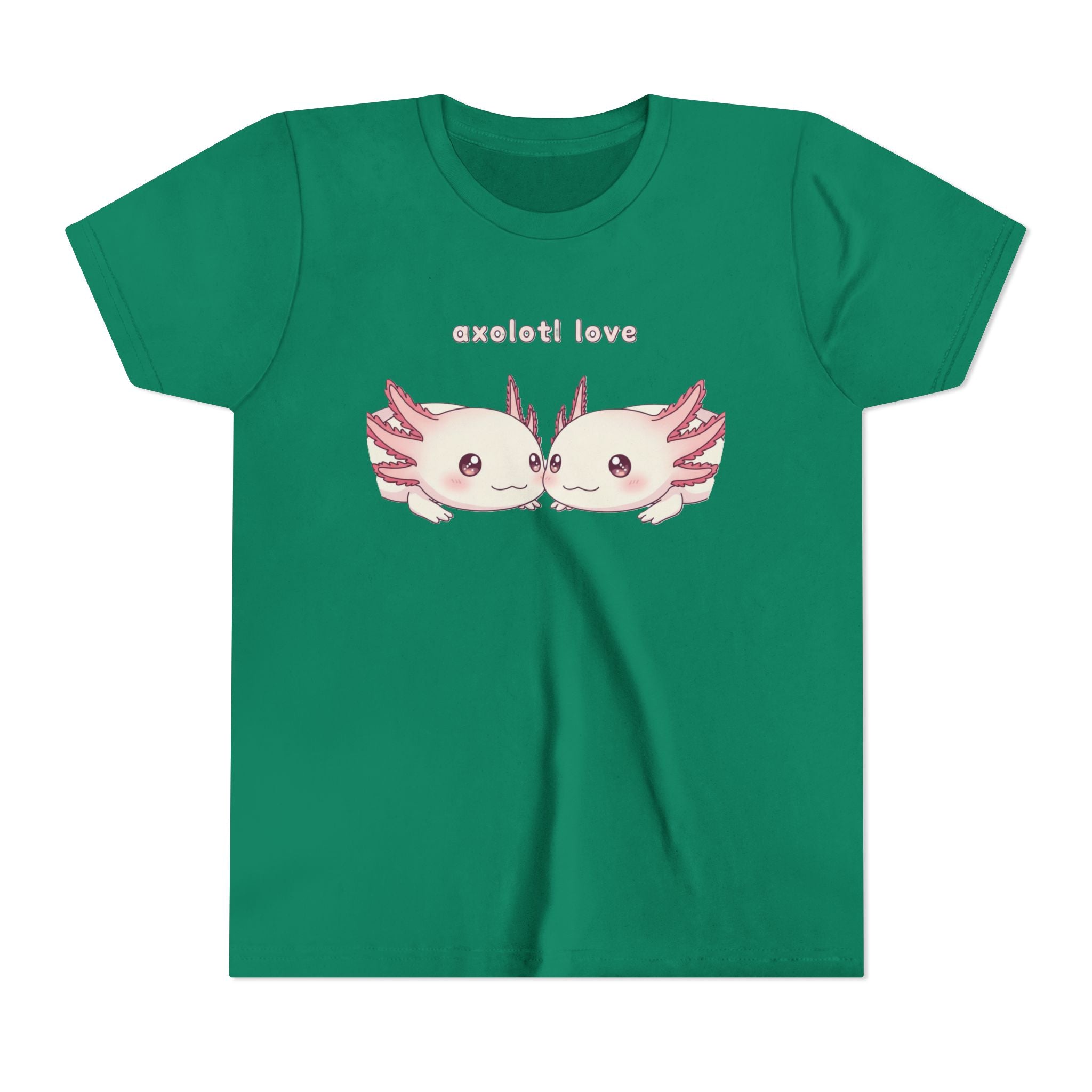Youth Tee — 'Axolotl Love' Cute Kissing Axolotl Salamander Kids Shirt - Kids